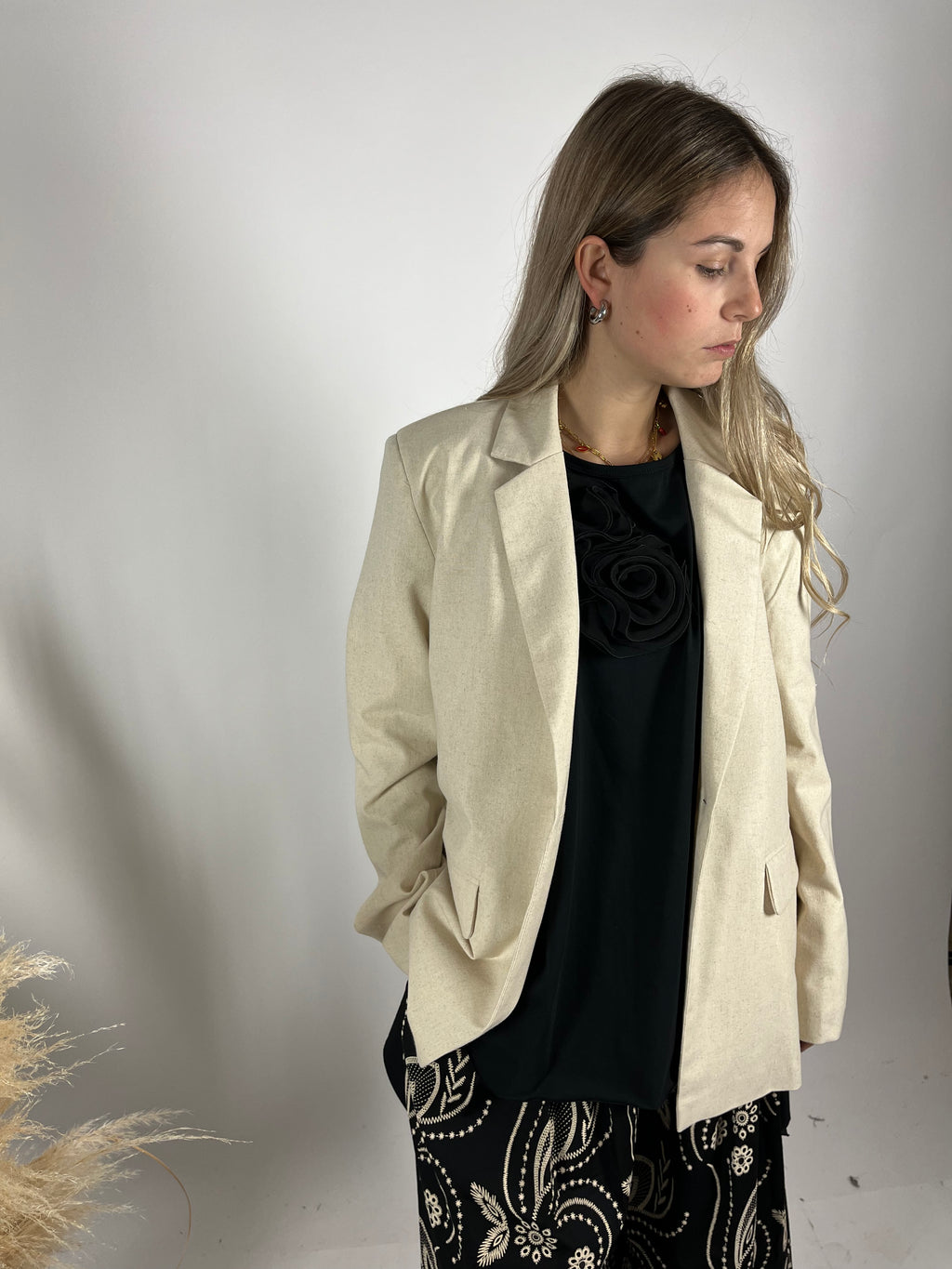 Blazer Oversize Linone Sabbia