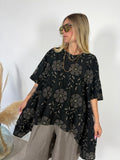Maxi Casacca Ricamata Pizzo Sangallo Nero/Taupe Miranda