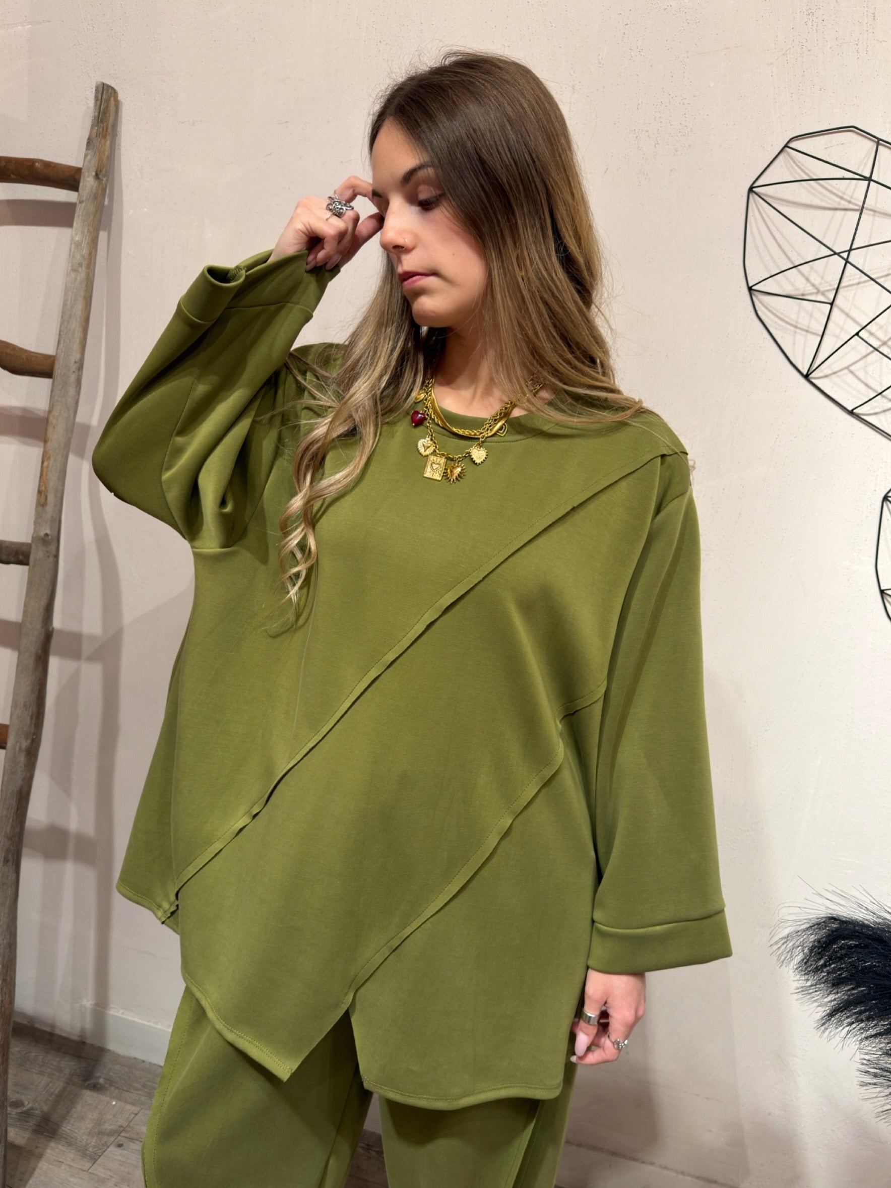 Maxi Felpa Profili Modal+Colori