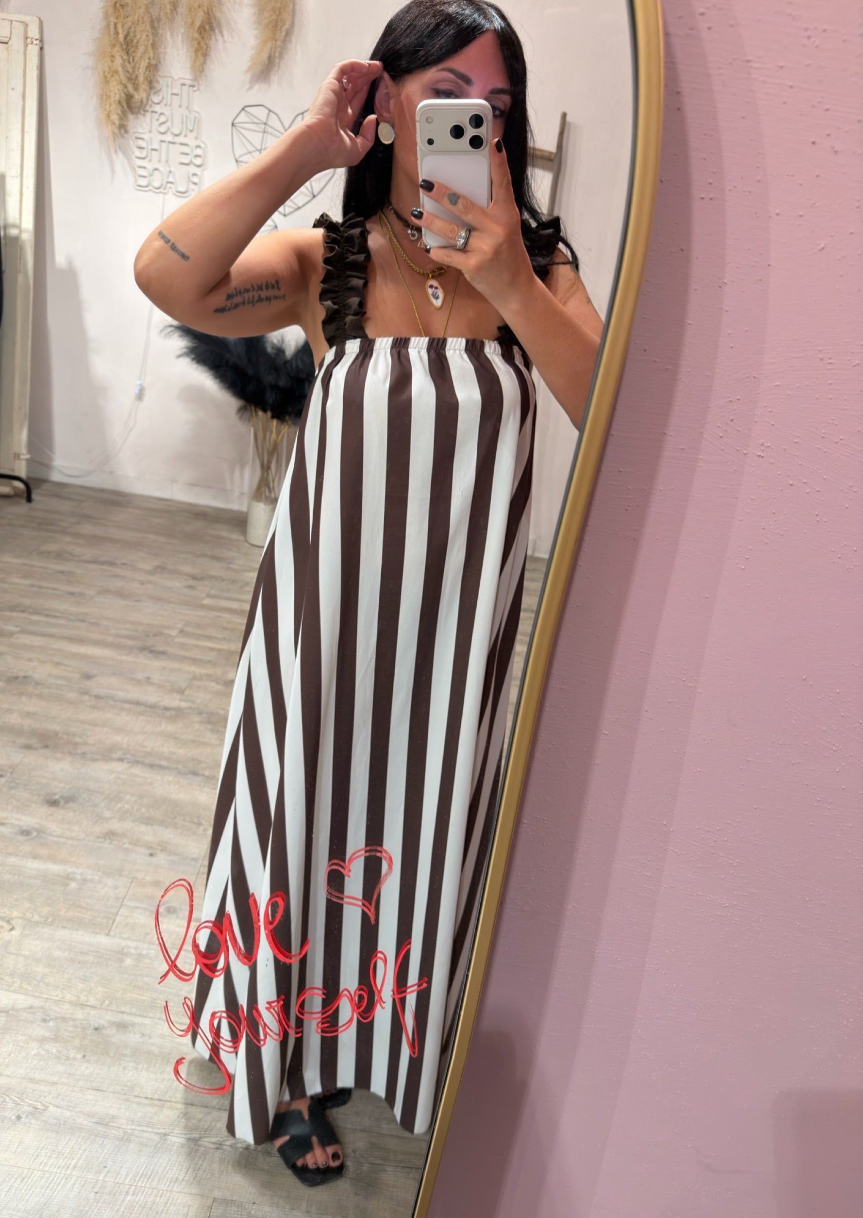 Abito Stripes con Ruches +colori