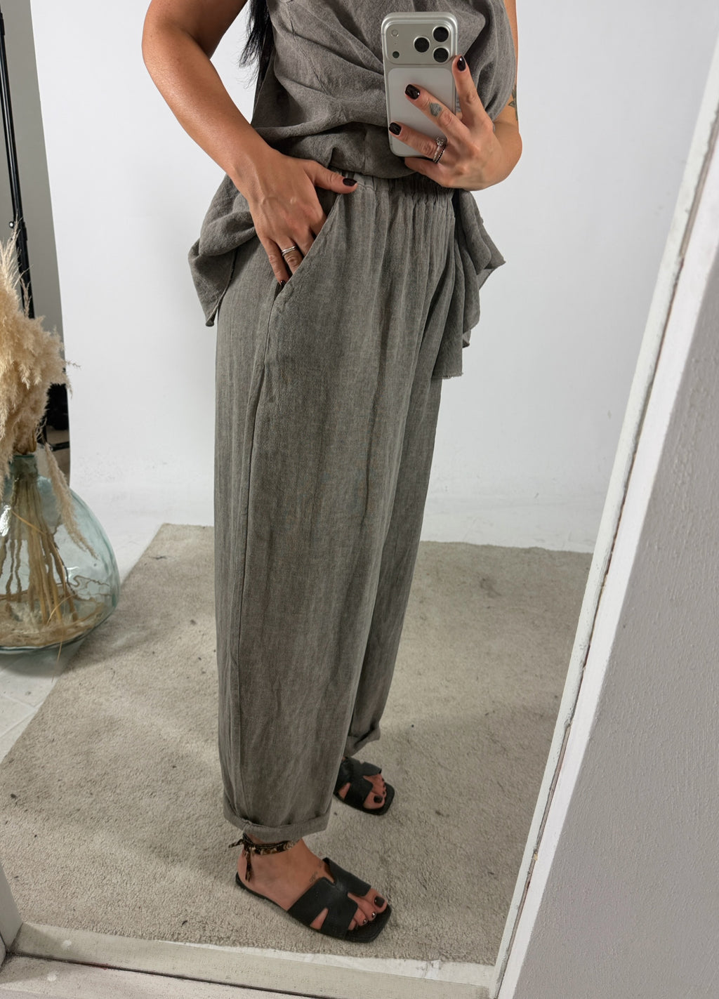 Pantalone Ovetto Lino Garza Lavagna