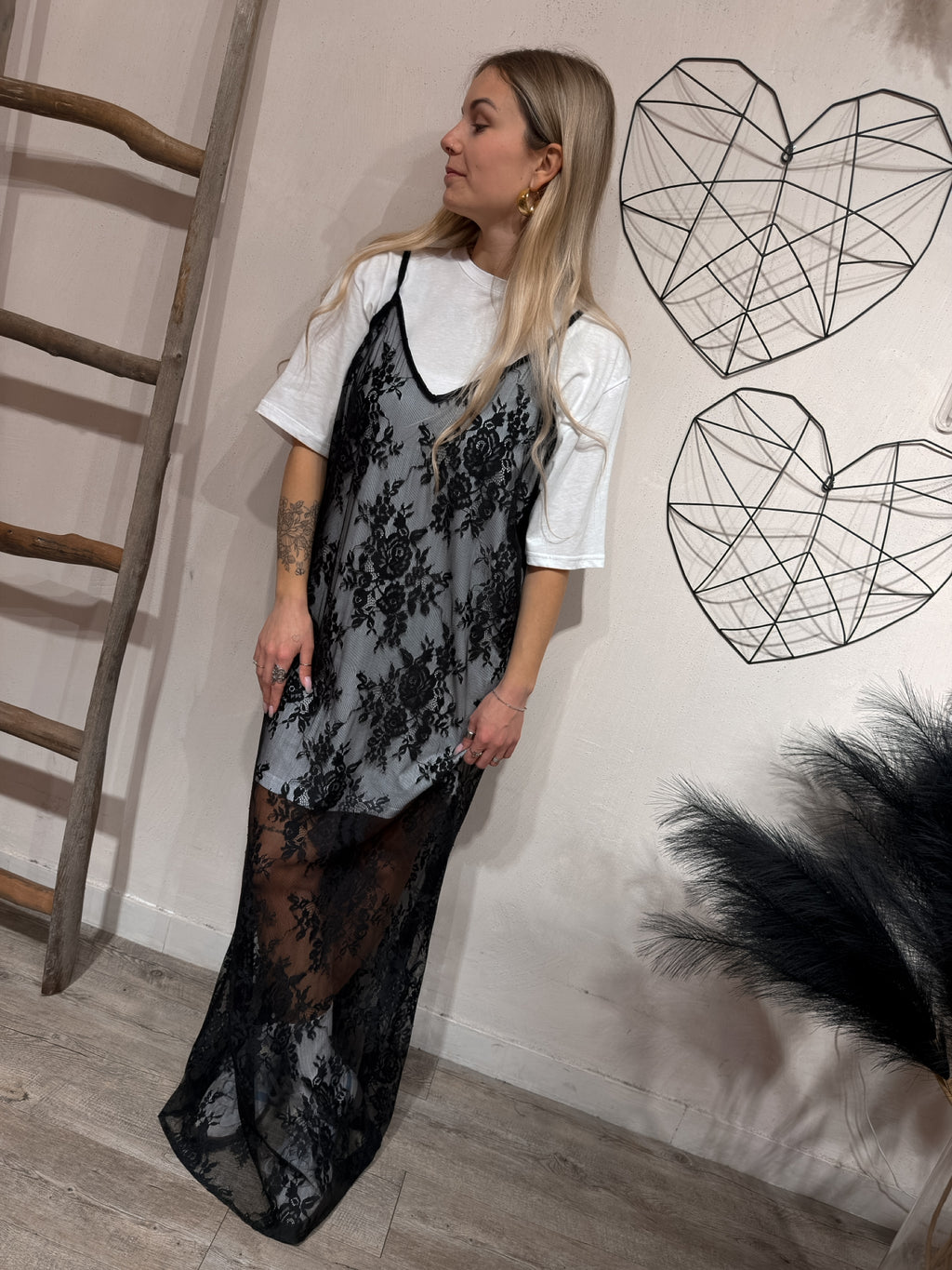 Abito Lungo Pizzo + Maxi T-Shirt Kostumn1 +Colori