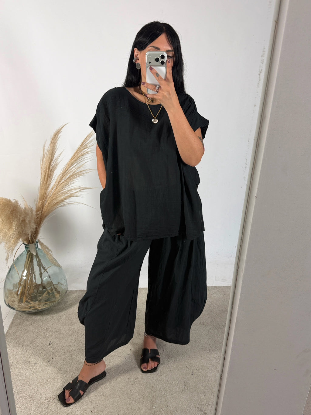 Pantalone Barbara Cotone Nero