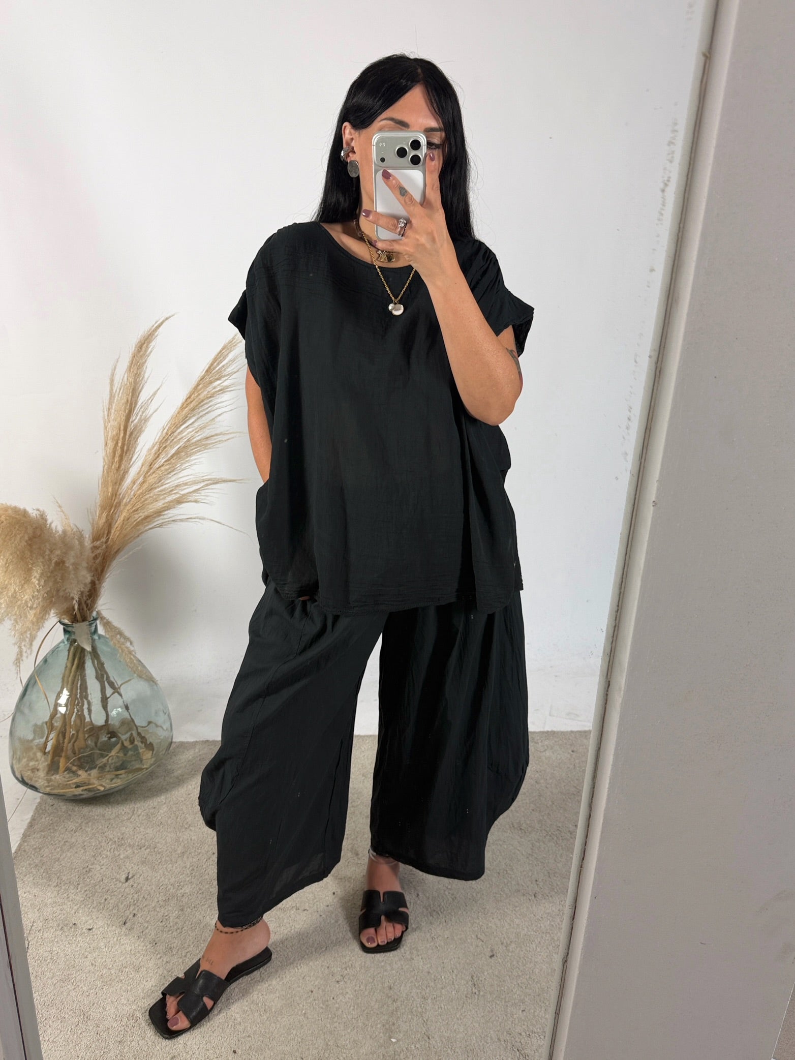 Pantalone Barbara Cotone Nero