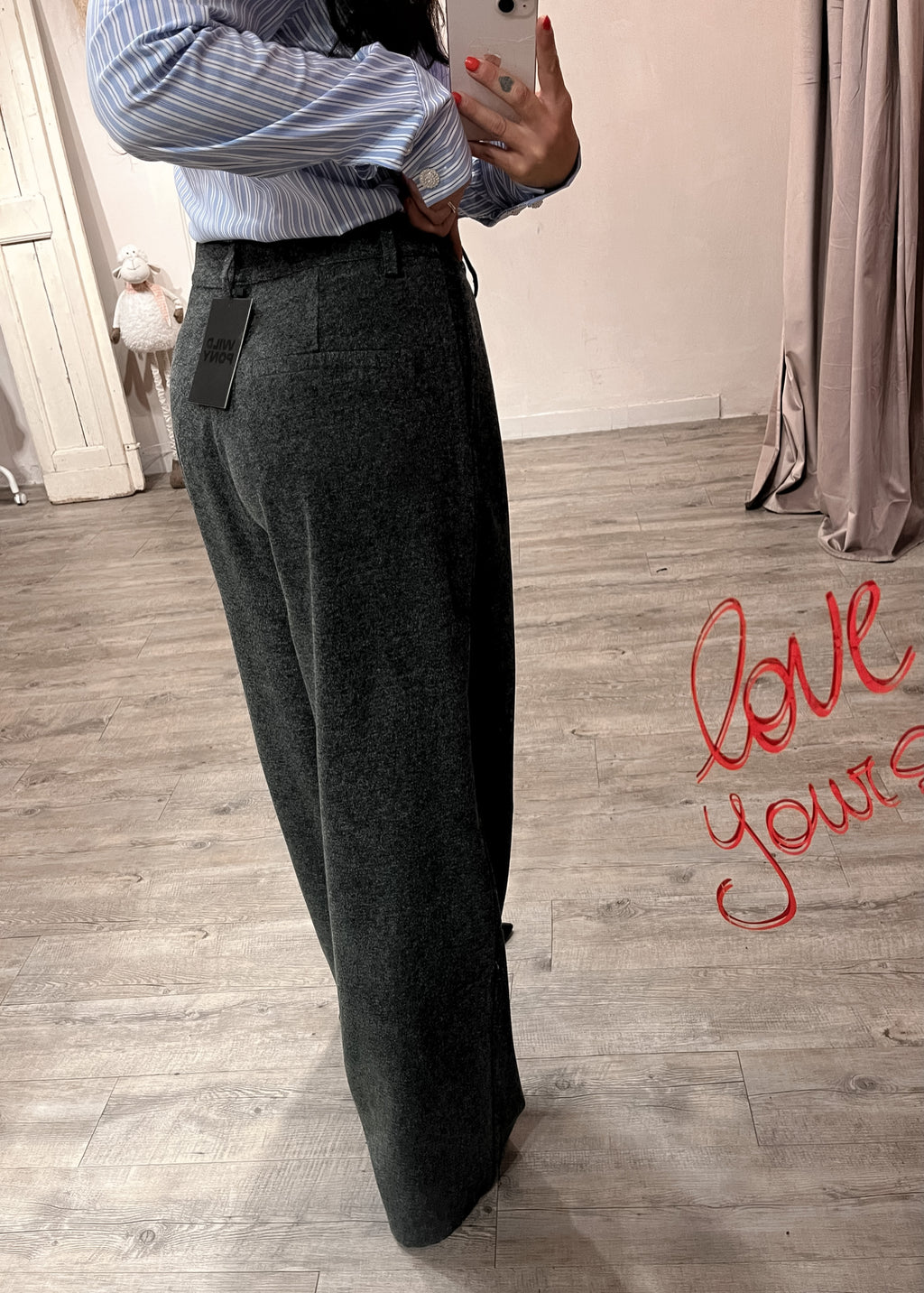 Pantalone Uomo Pinces Wool Antracite