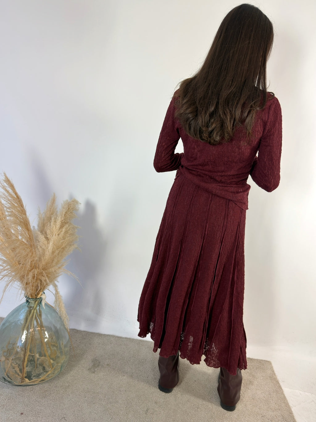 Maglia Tessuto Operato Vino Surkana