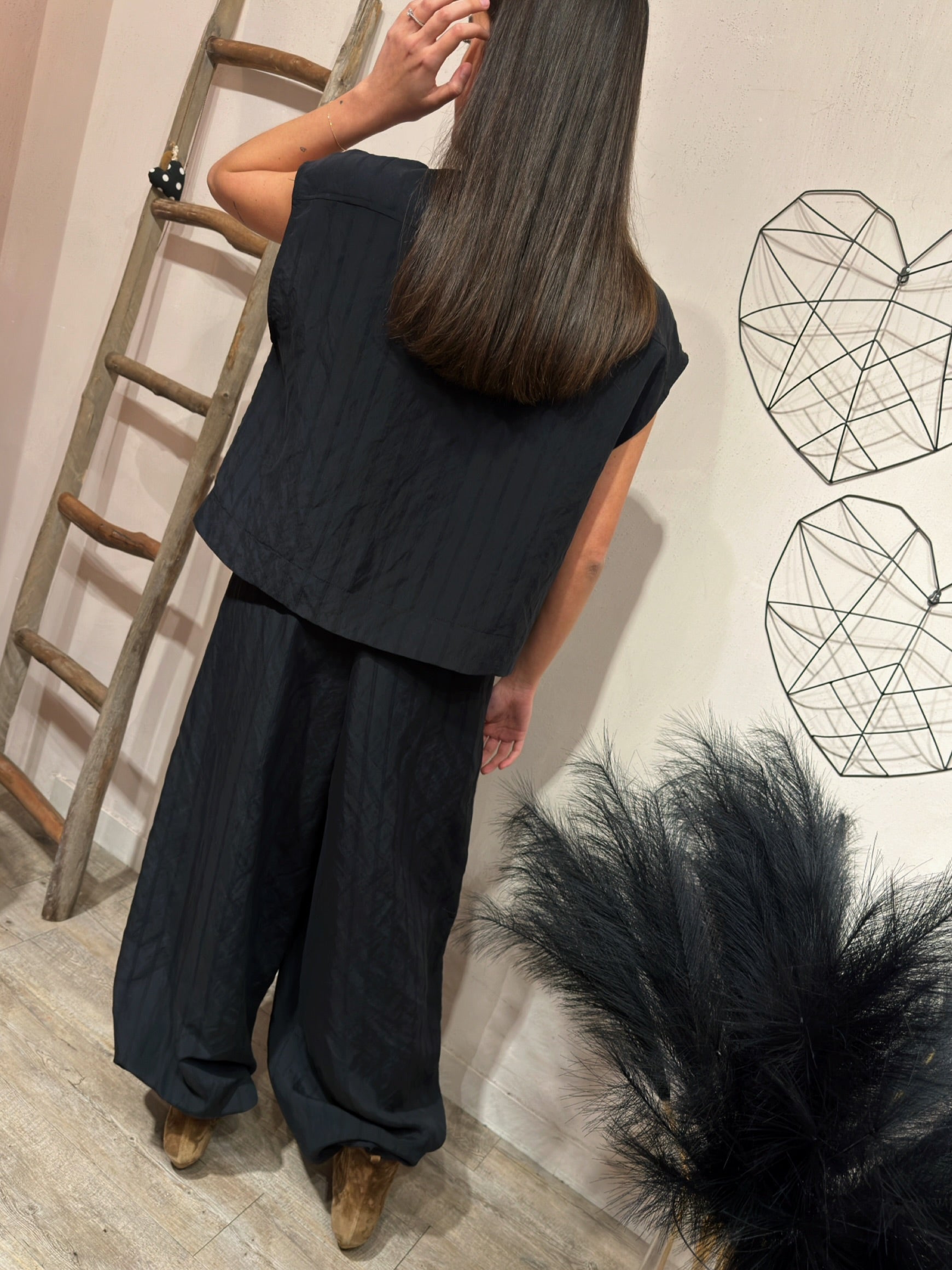 Camicia Tasche Nero Kontatto