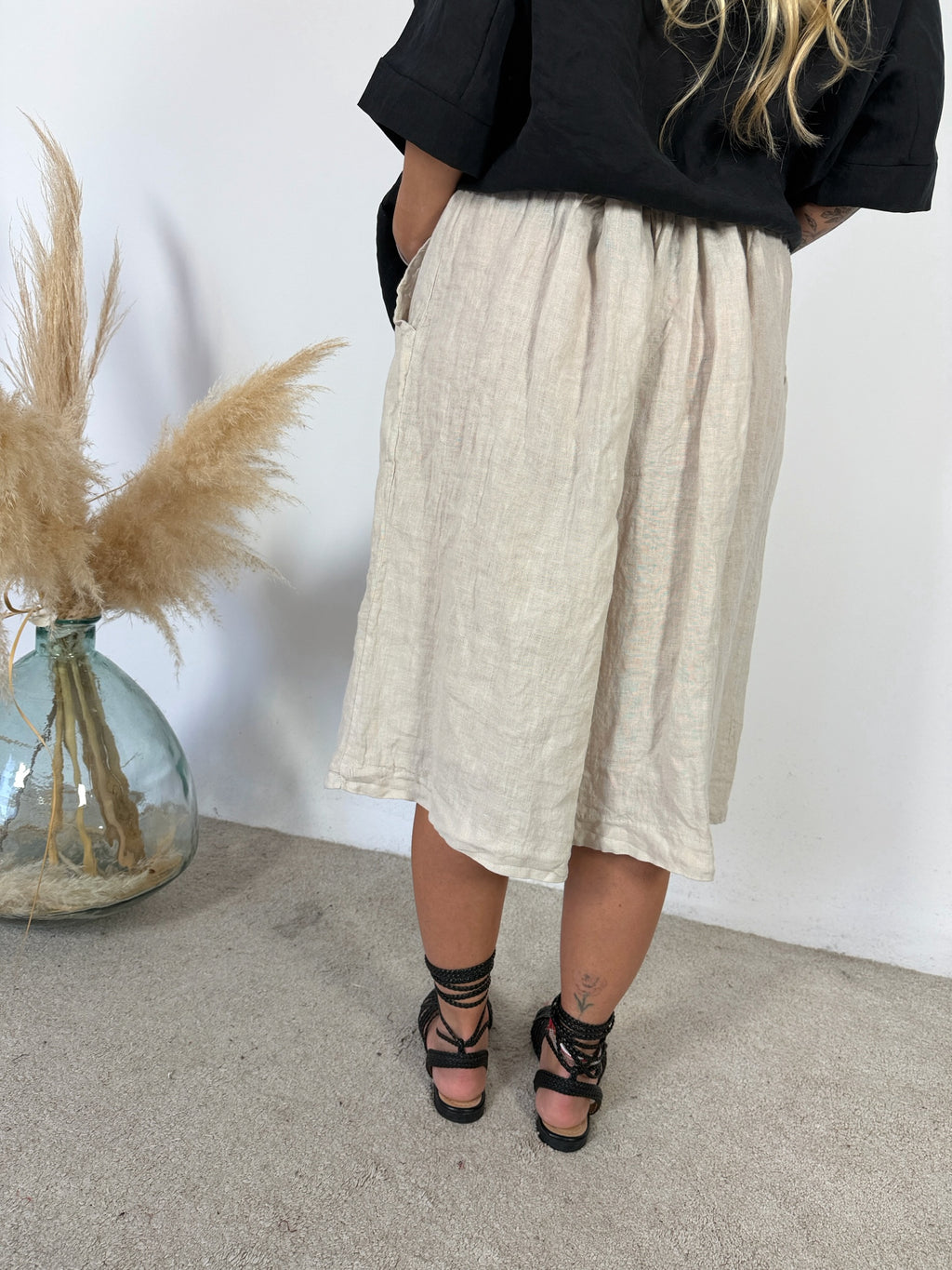 Maxi Bermuda Lino Sabbia