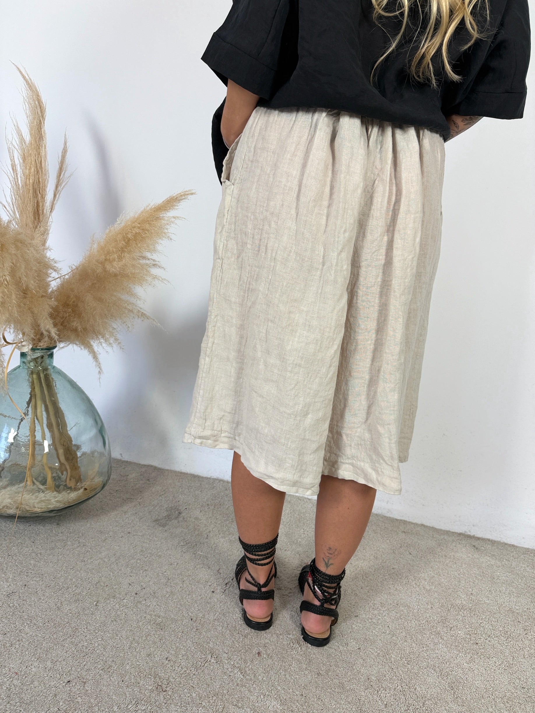 Maxi Bermuda Lino Sabbia