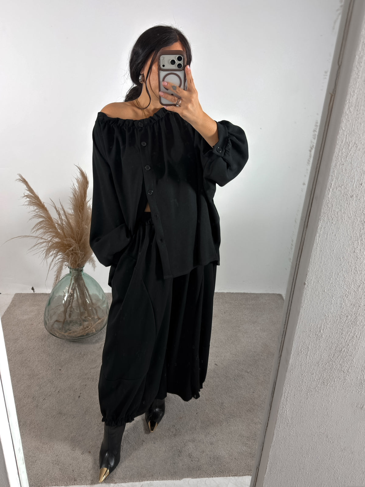 Set Afrodite Modal Giacca+Panta Balloon Nero
