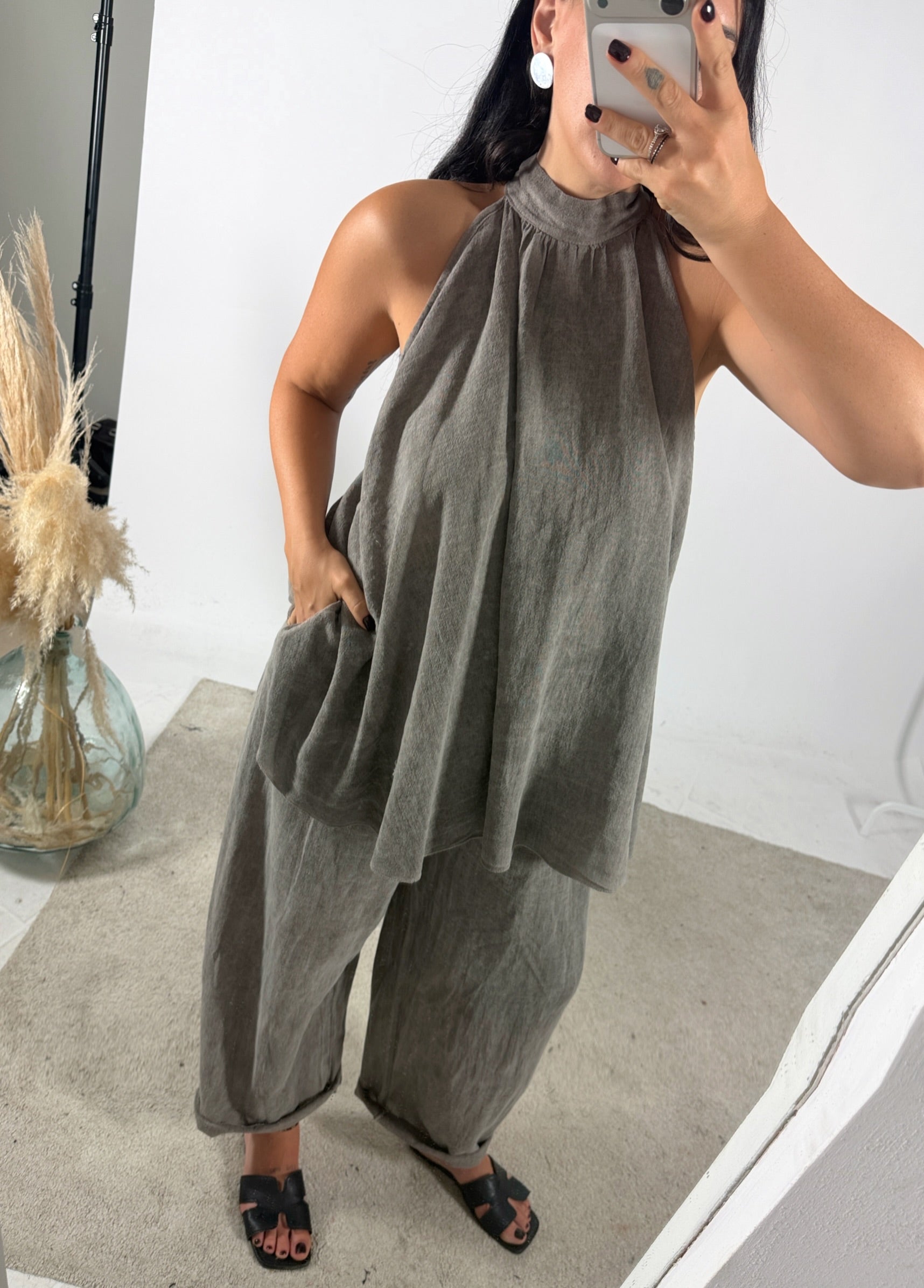 Pantalone Ovetto Lino Garza Lavagna