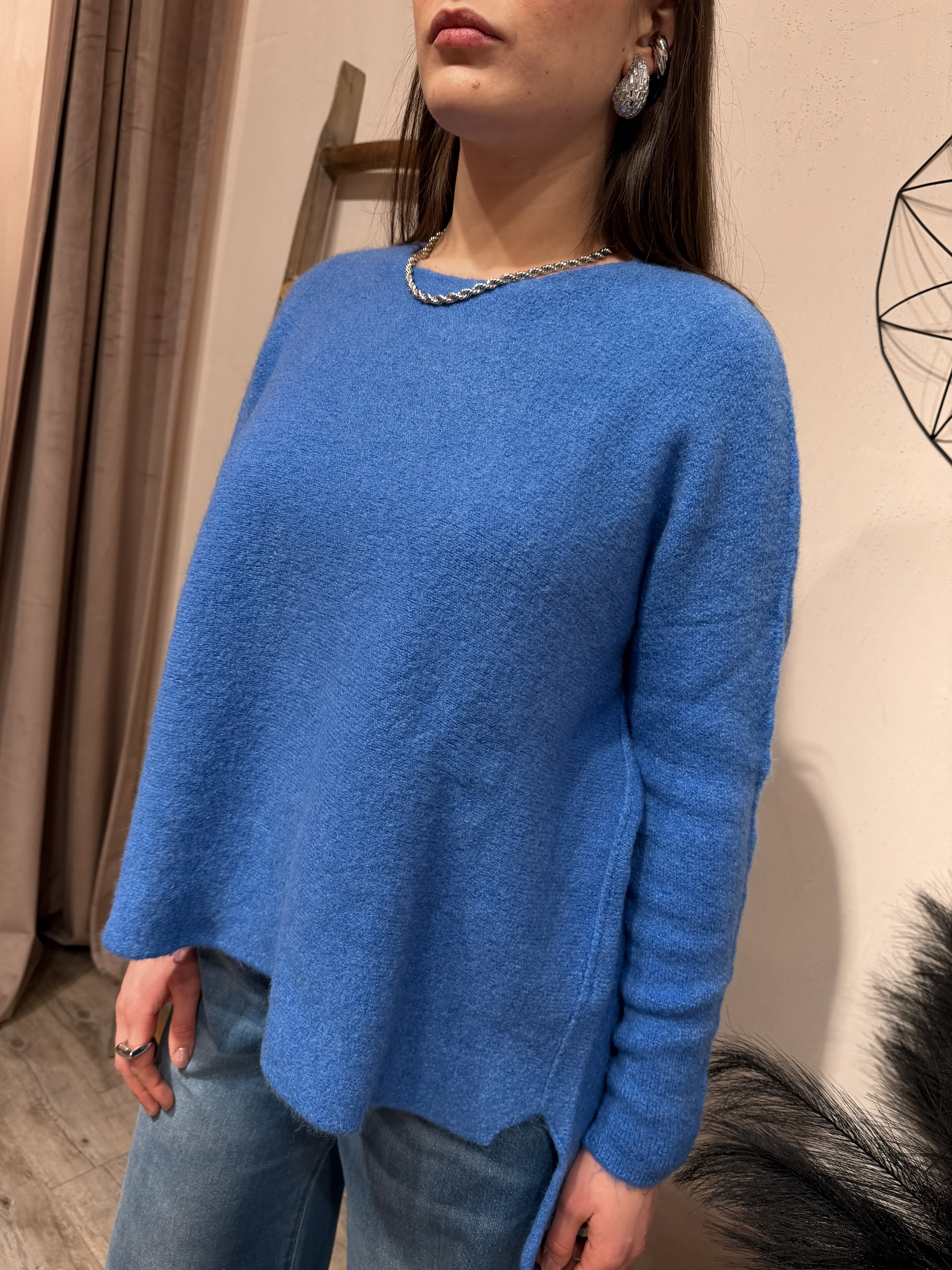 Maxi Maglione Scollo Barca Kontatto +Colori