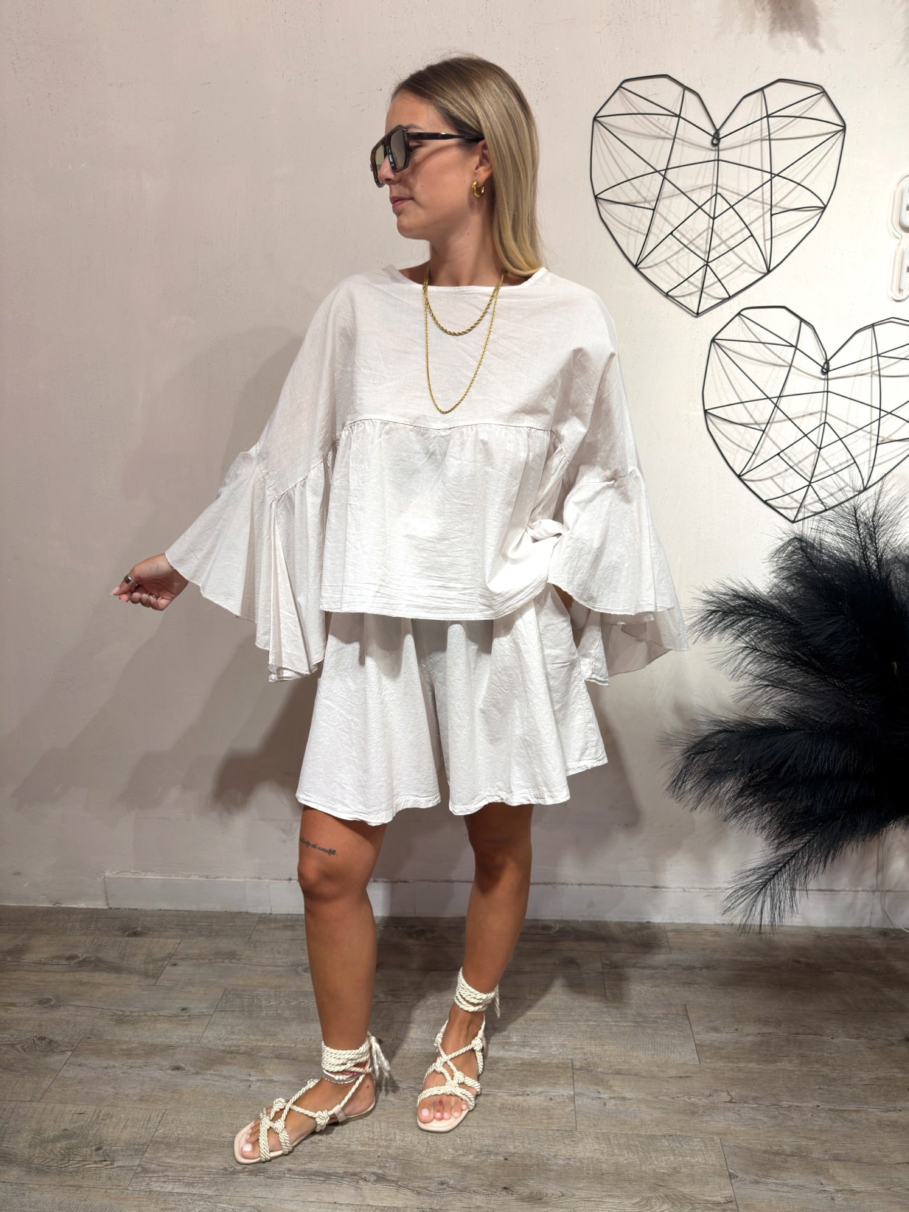 Set Short+Blusa Balza Gesso