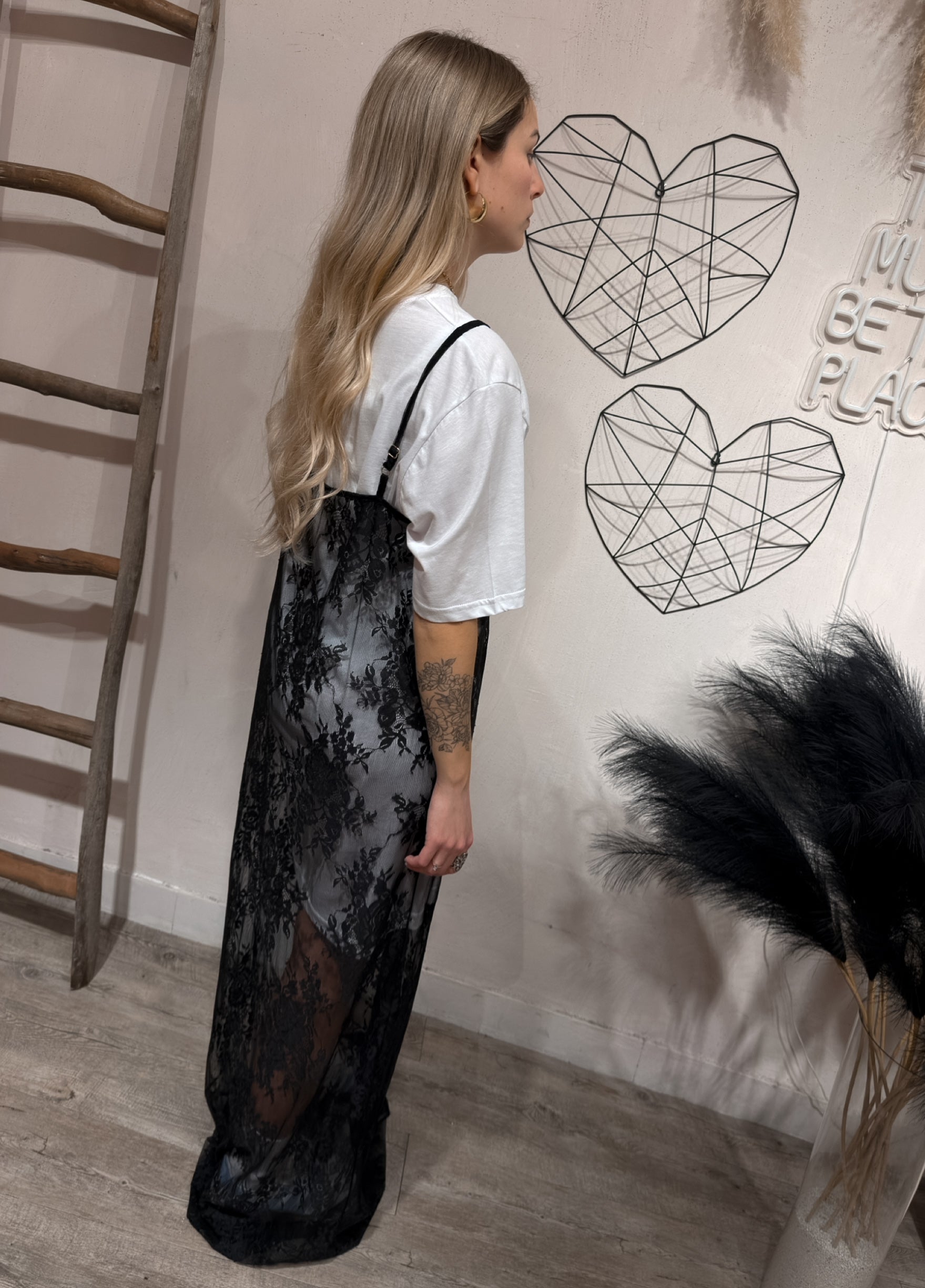 Abito Lungo Pizzo + Maxi T-Shirt Kostumn1 +Colori