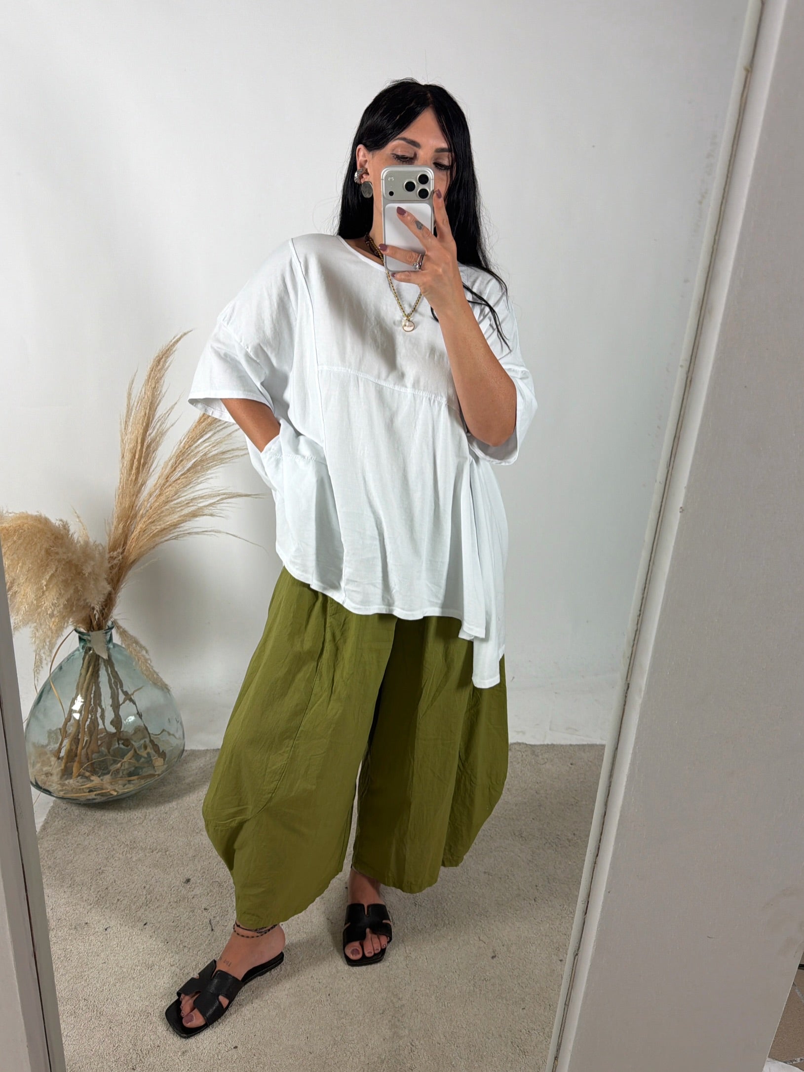 Pantalone Barbara Cotone Olio