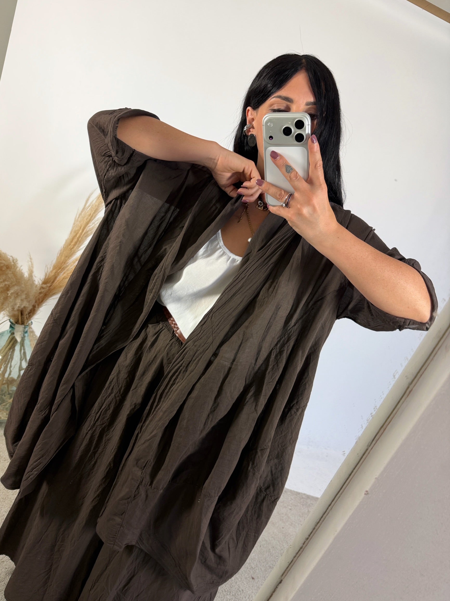 Maxi Cardigan Kimono Mussola Moro