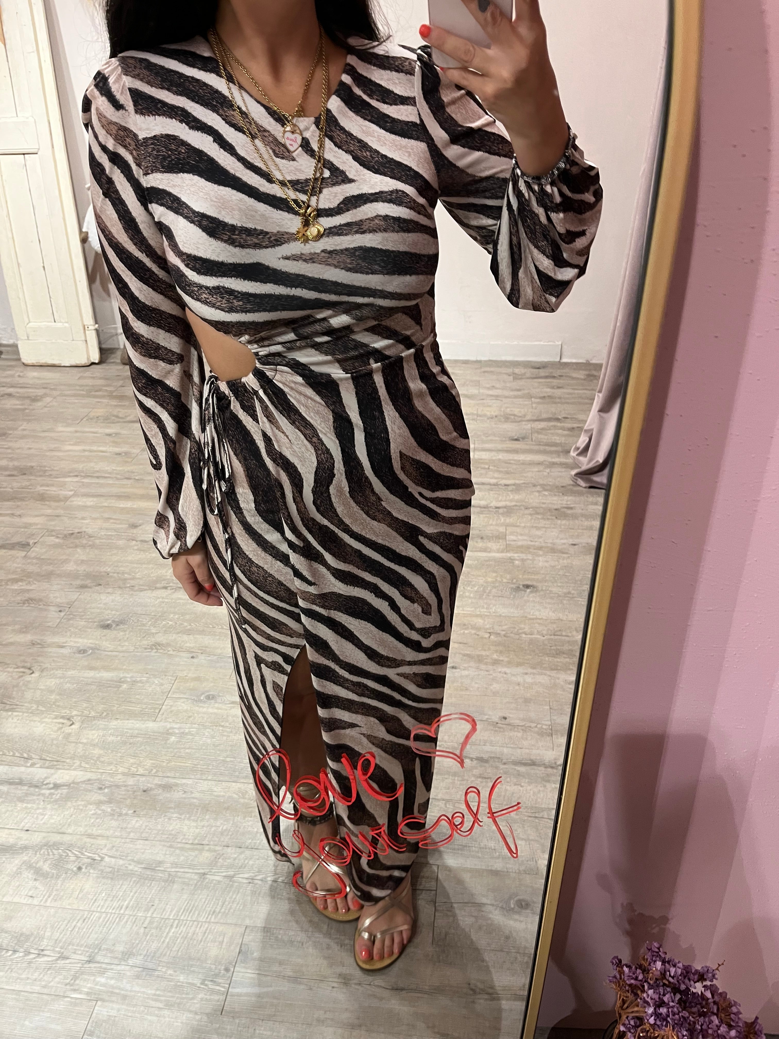 Abito Cut-Out Zebra