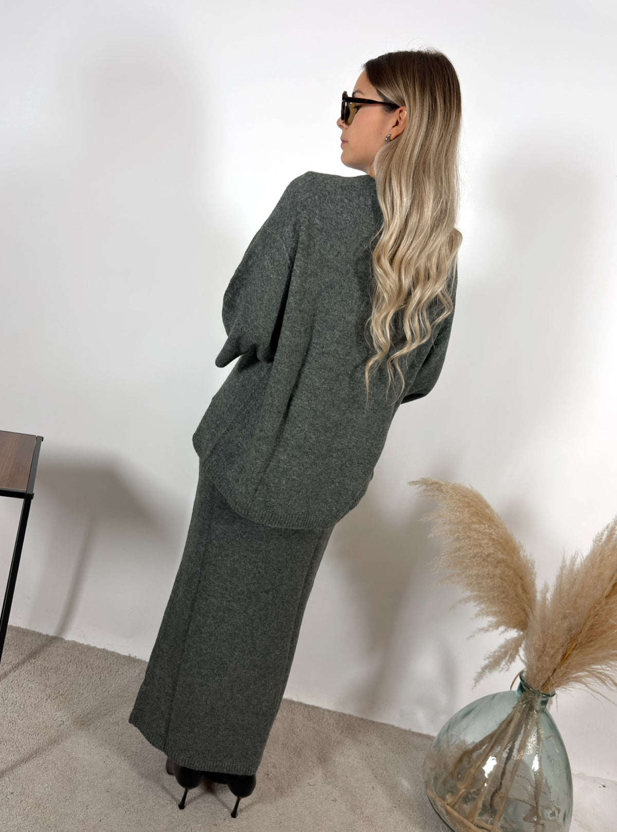 Gonna Tubo Maglia Grigio Glamorous