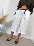 Maxi Bermuda Lino Bianco
