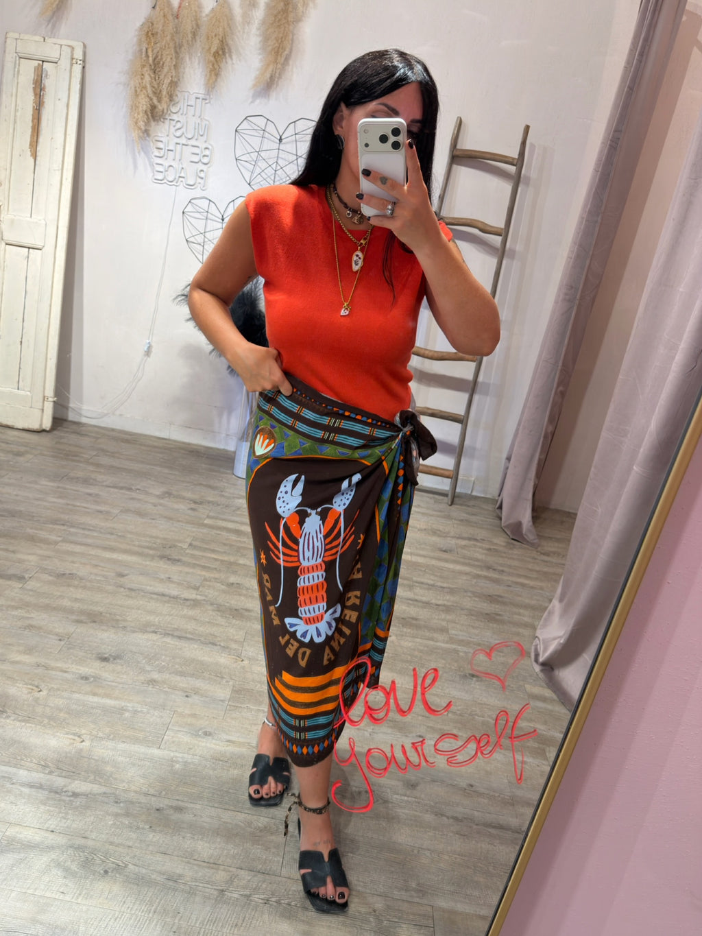 Gonna Midi Pareo Viscosa +fantasie