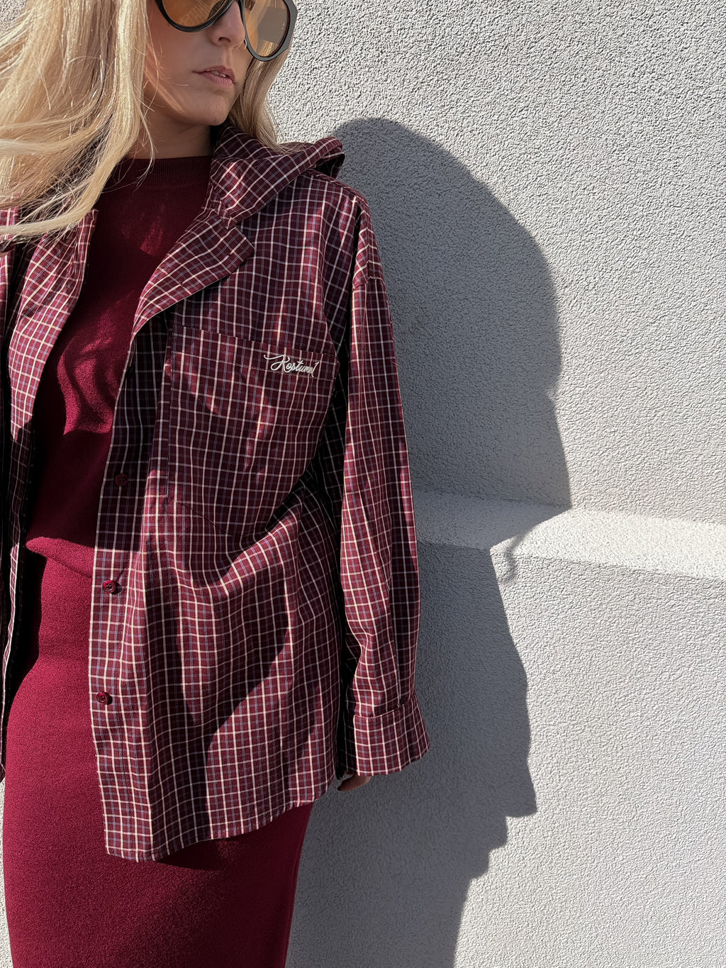 Camicia Check Cappuccio Kostumn1 Borgogna