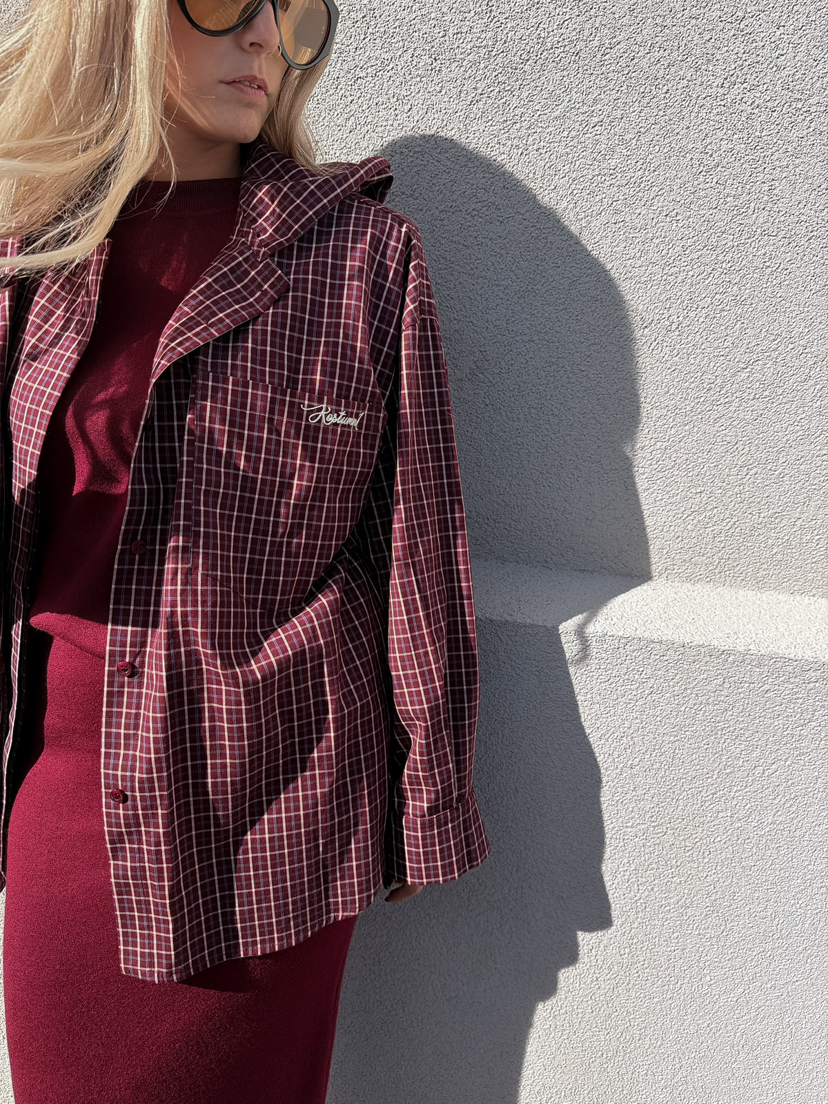 Camicia Check Cappuccio Kostumn1 Borgogna