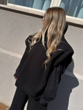 Maxi Felpa Gilet con T-Shirt Nero Sporty Kostumn1
