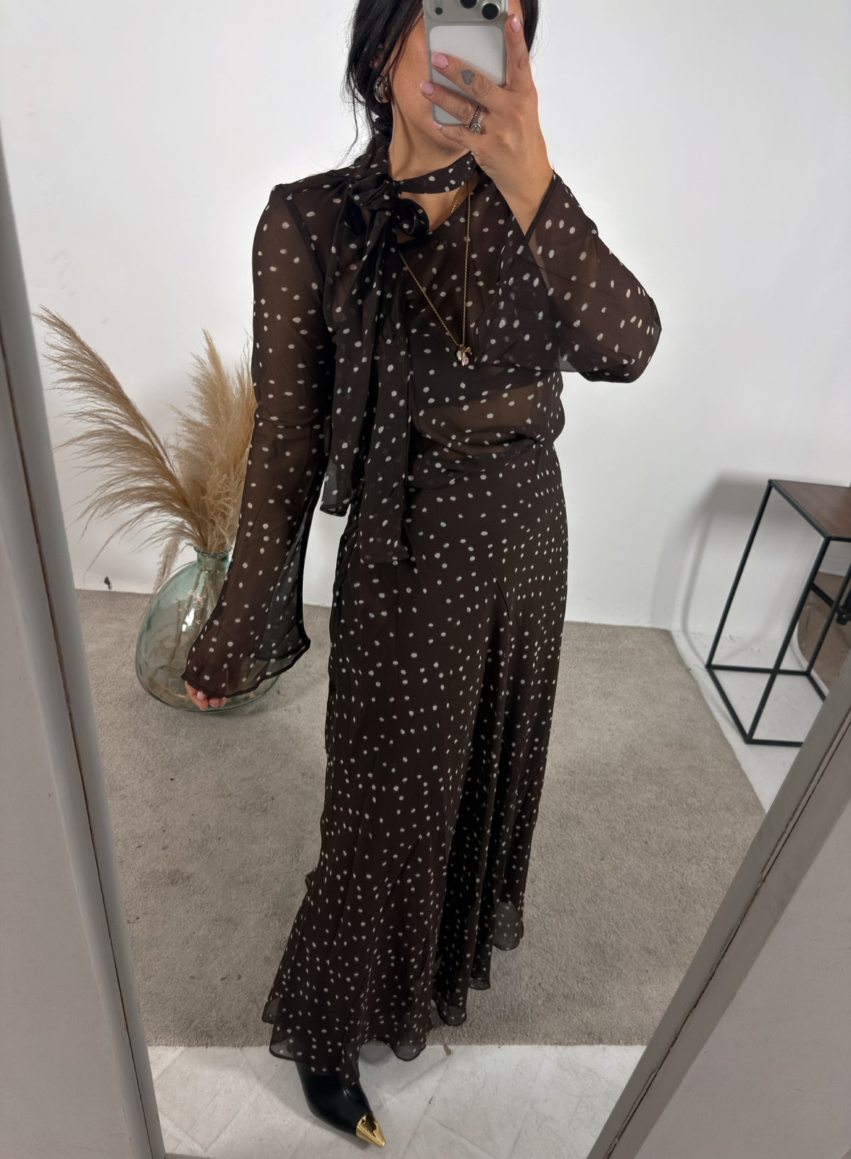 Gonna Lunga Pois Chiffon Fondente Glamorous