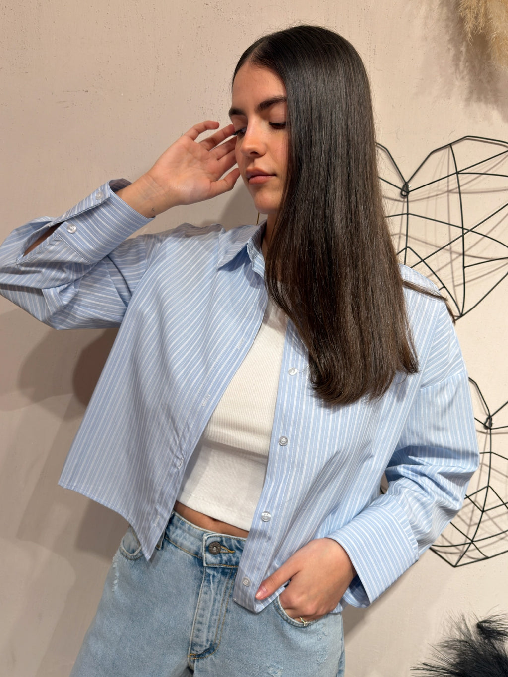 Camicia Celeste Bacchetta Bianco YouDecide