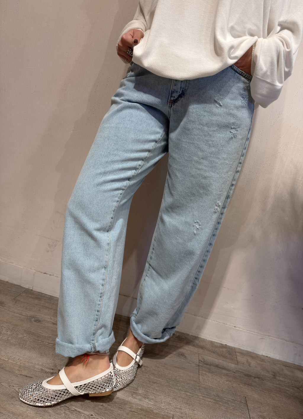 Jeans Boyfriend Rotture Kontatto