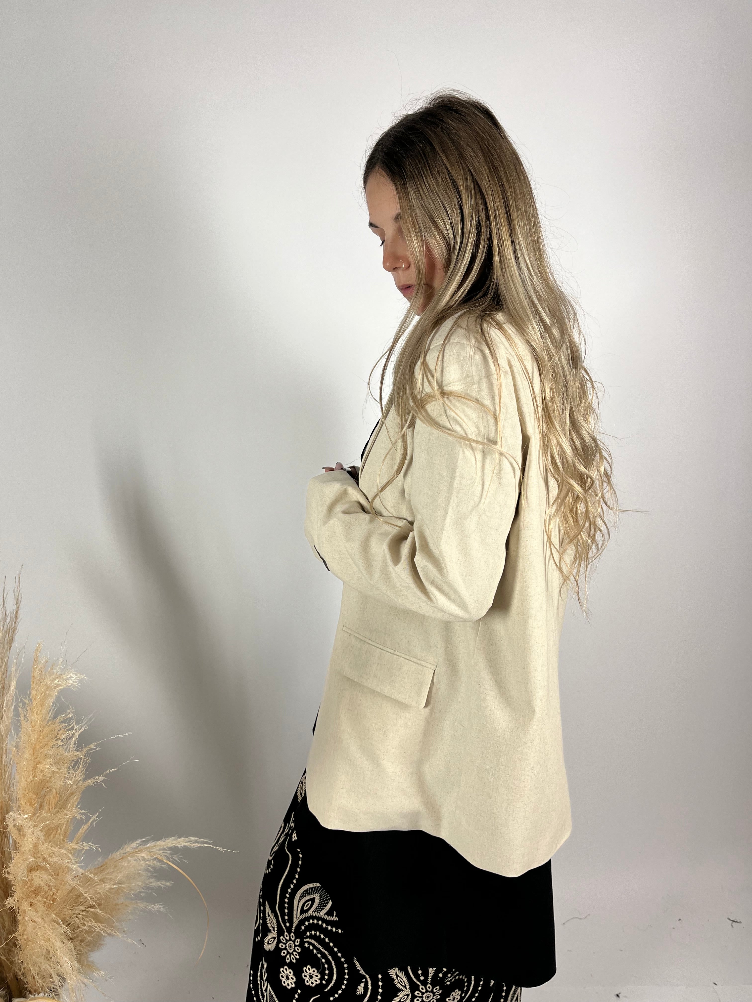 Blazer Oversize Linone Sabbia