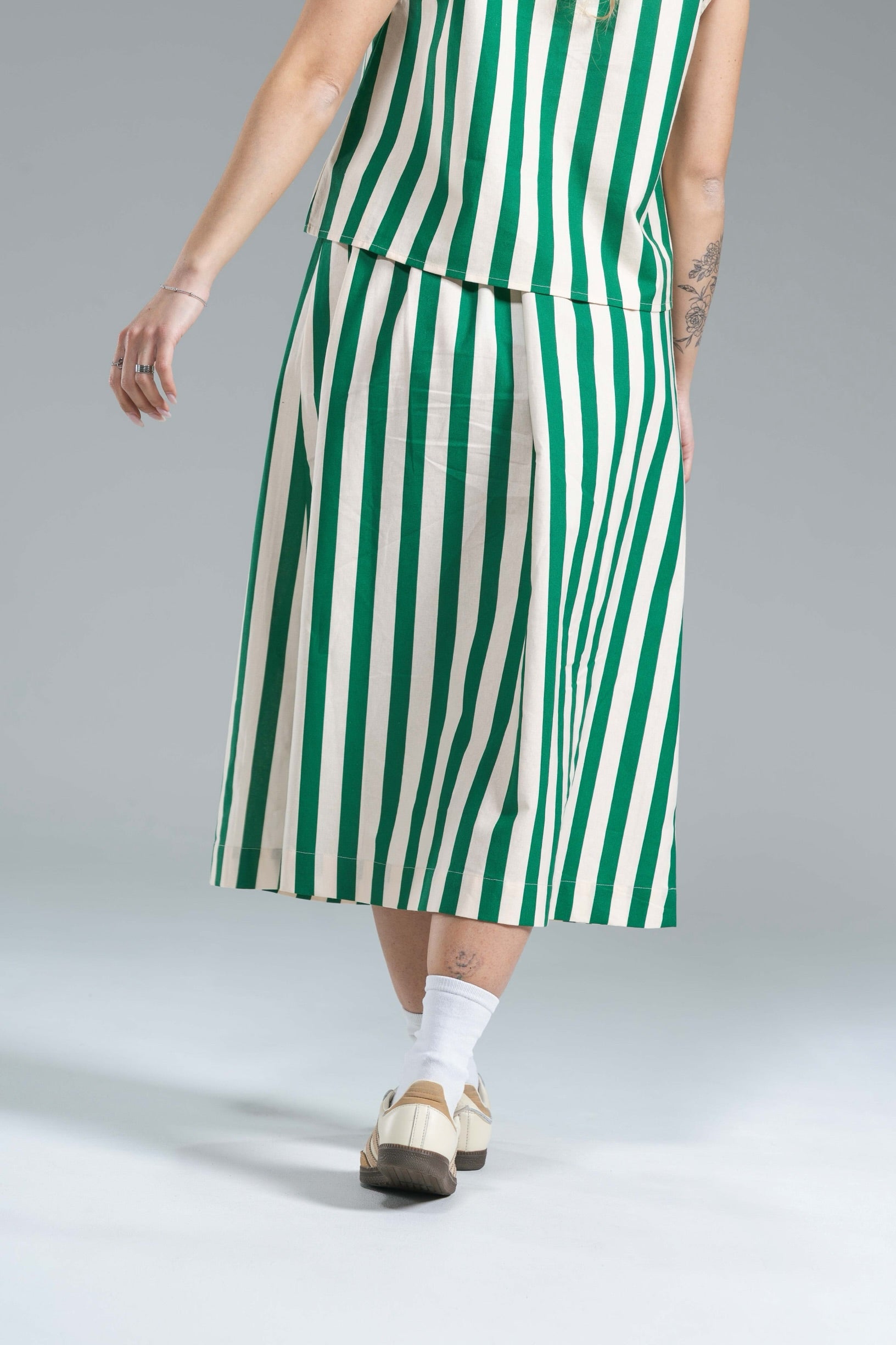 Gonna Riga Verde Cotton Compania Fantastica