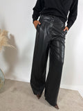Pantalone Palazzo Soft Leather Surkana Nero