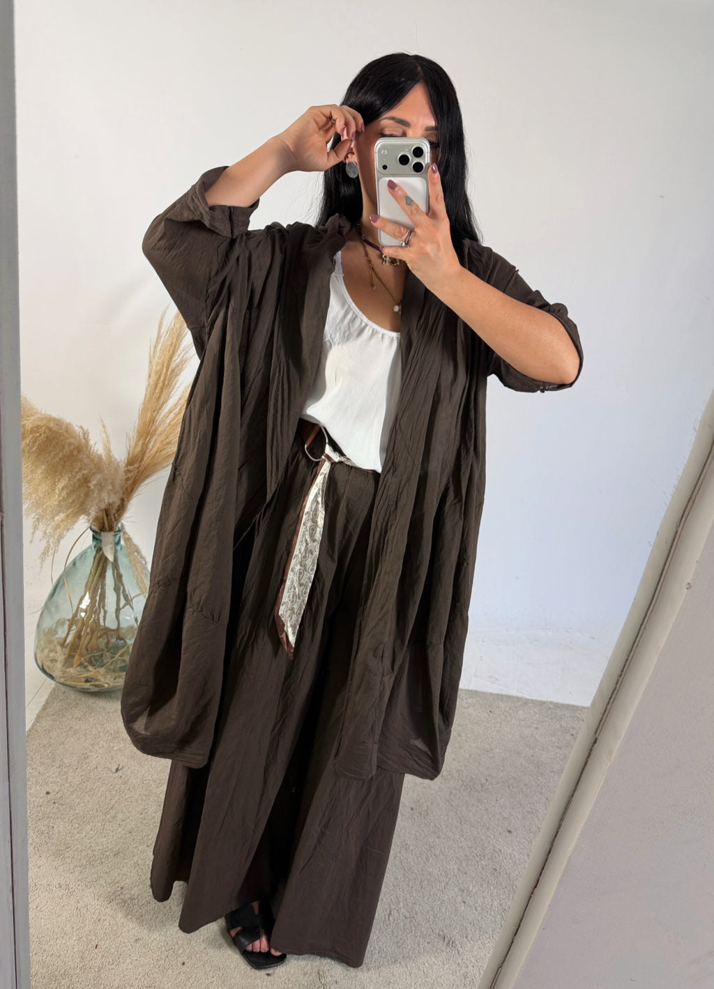 Maxi Cardigan Kimono Mussola Moro