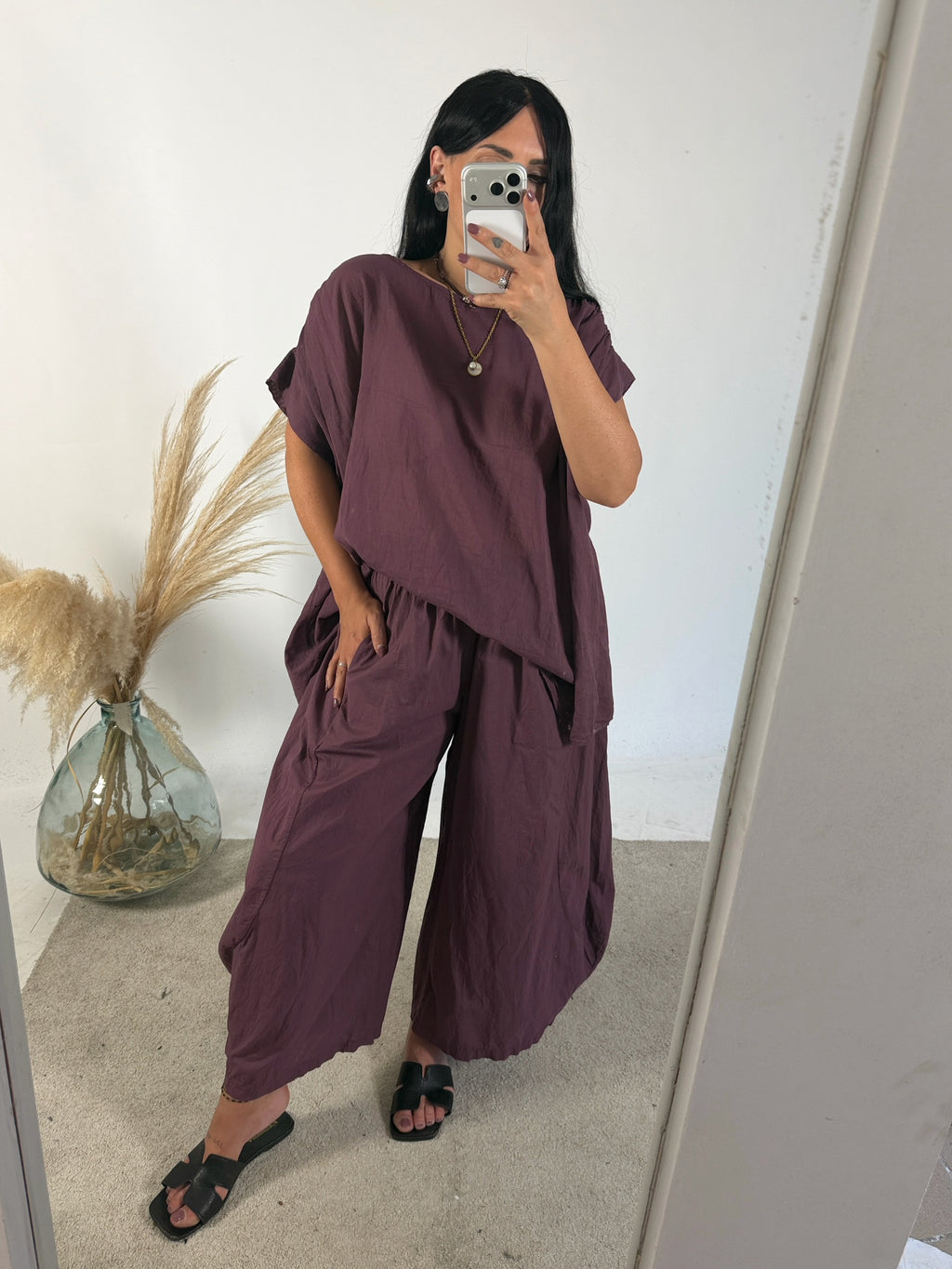 Pantalone Barbara Cotone Malva