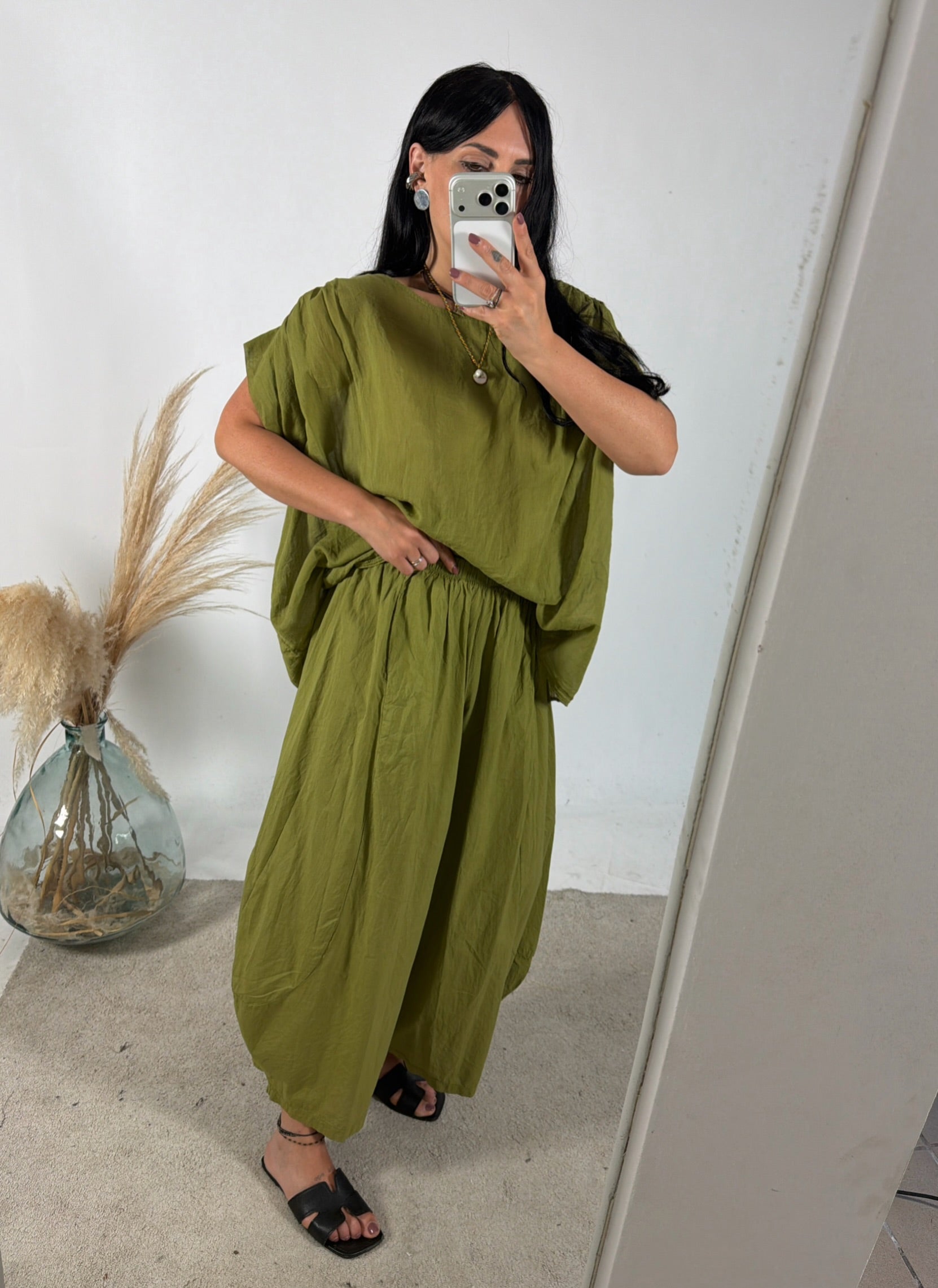 Pantalone Barbara Cotone Olio