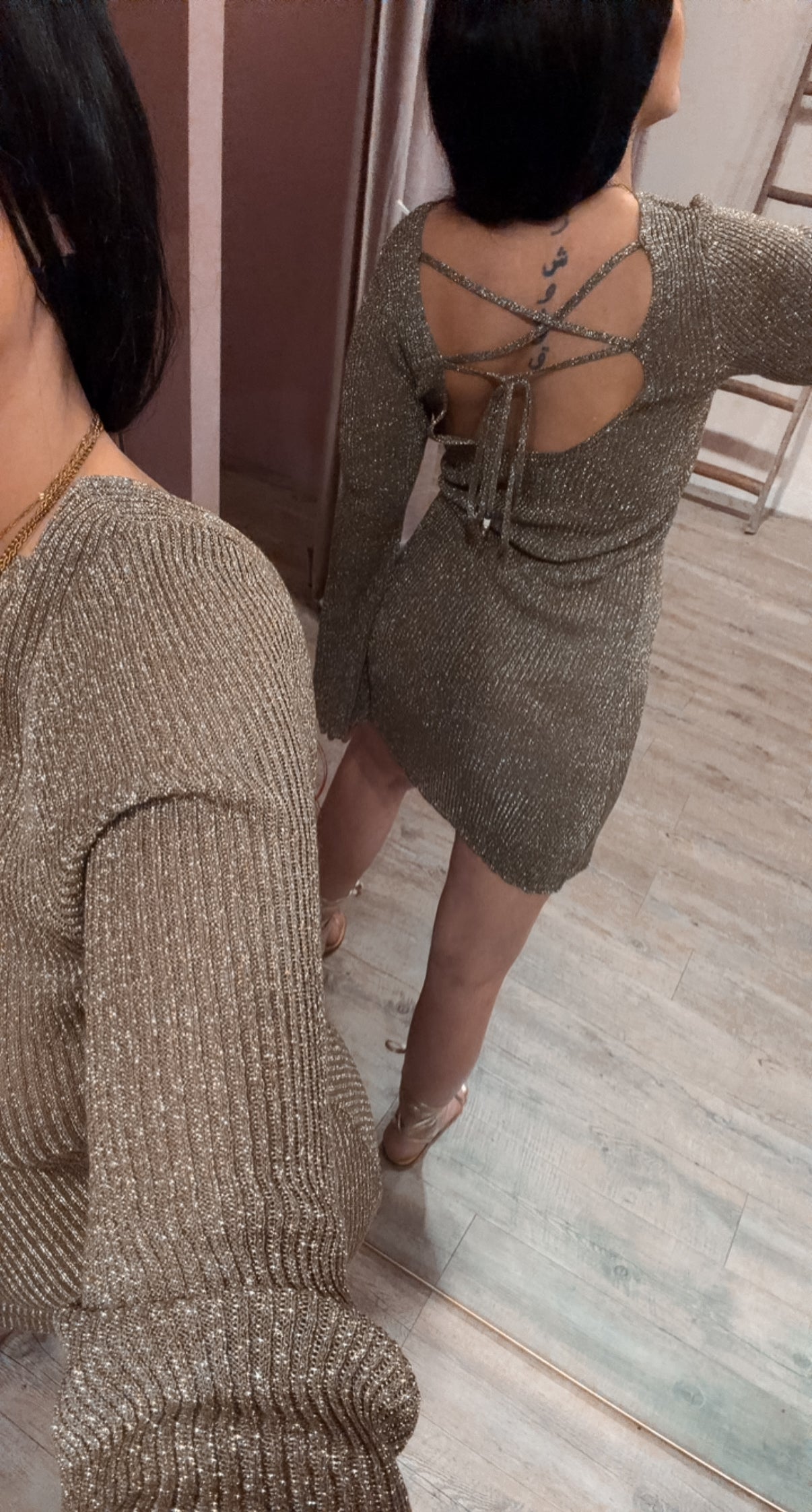 Mini Abito Maglia Coste Lurex Kontatto +colori