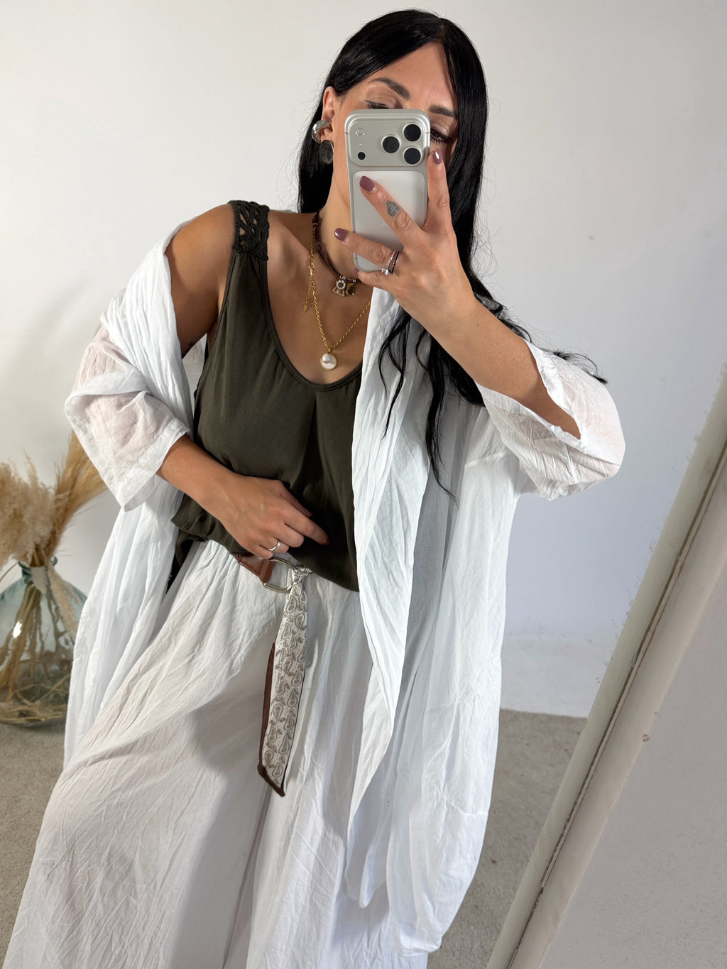 Maxi Canotta Viscosa Crochet Moro