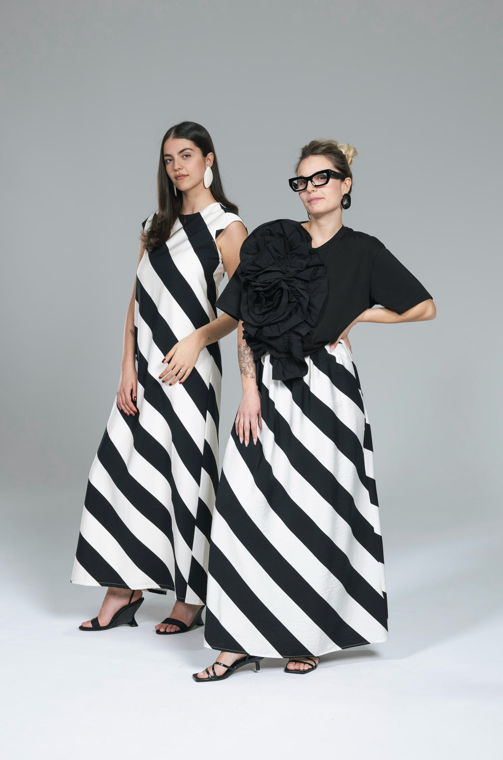 Maxi Abito Rigoni Bianco/Nero Compania Fantastica