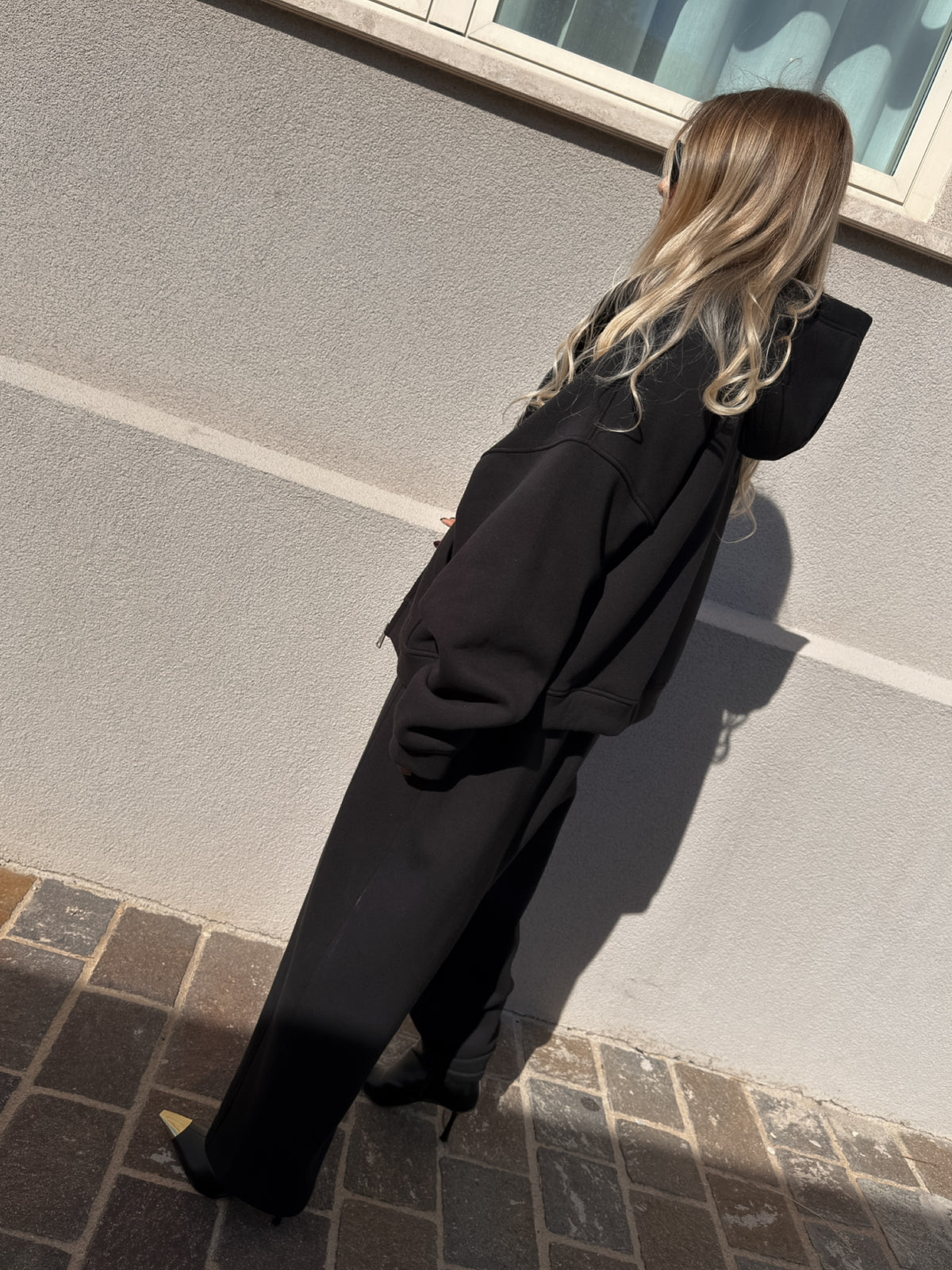 Felpa Zip Sporty Nero Kostumn1