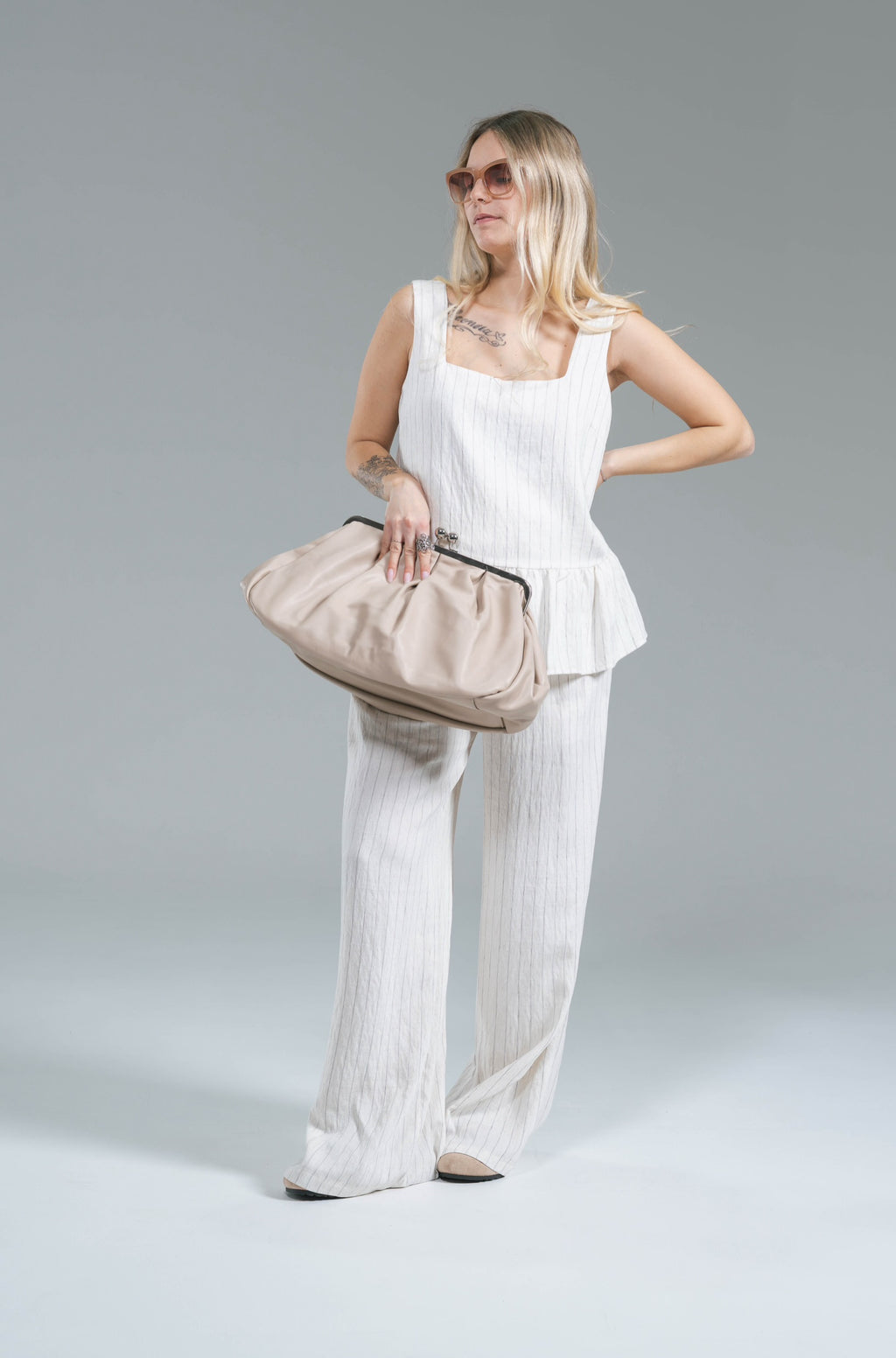 Pantalone Palazzo Gessato Glamorous