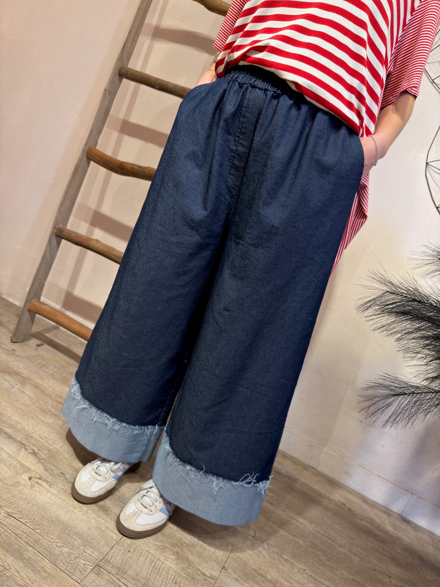 Jeans Stretch Risvolto B/Scuro Miranda