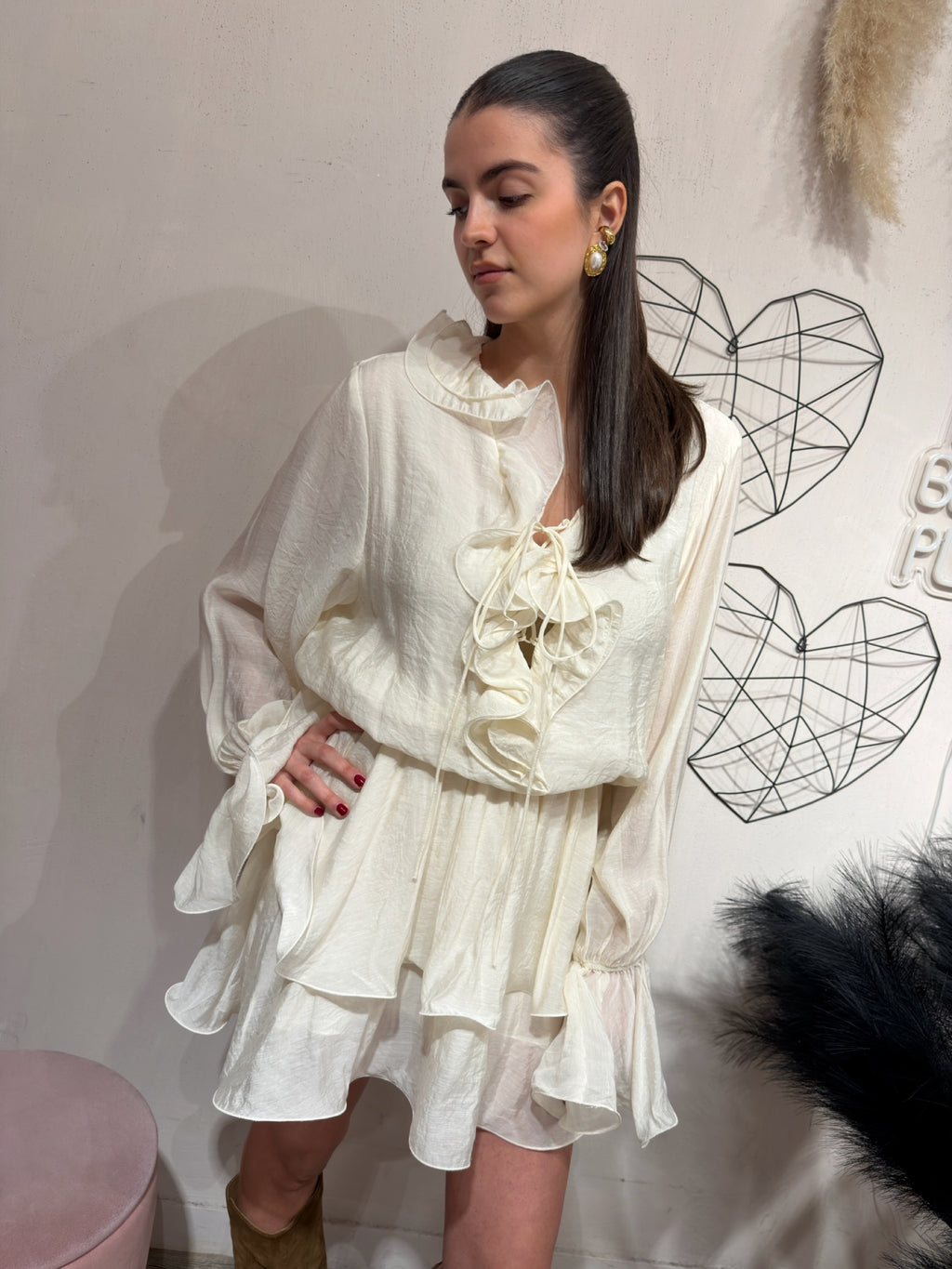 Abito Rouches Crema YouDecide