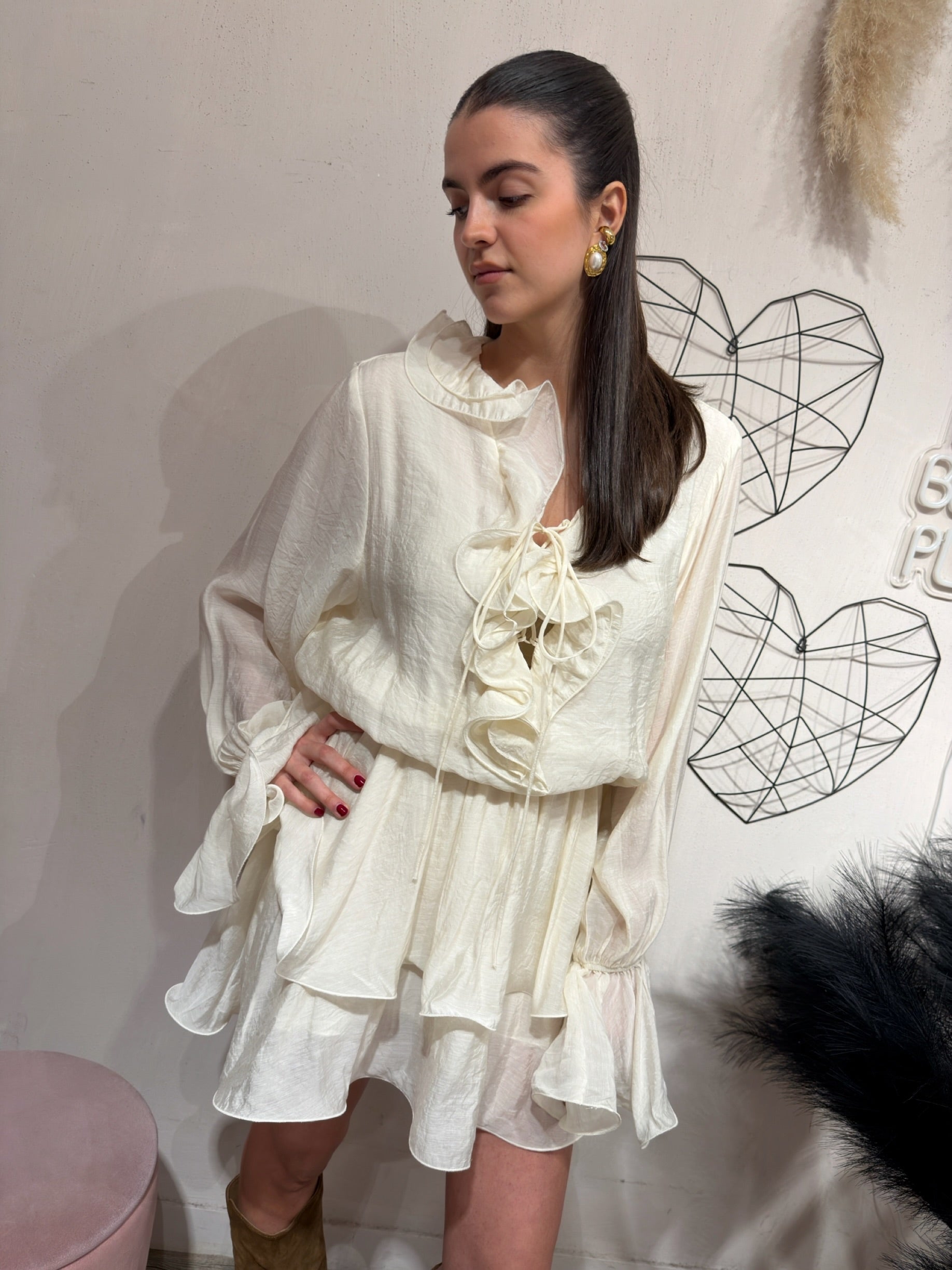 Abito Rouches Crema YouDecide