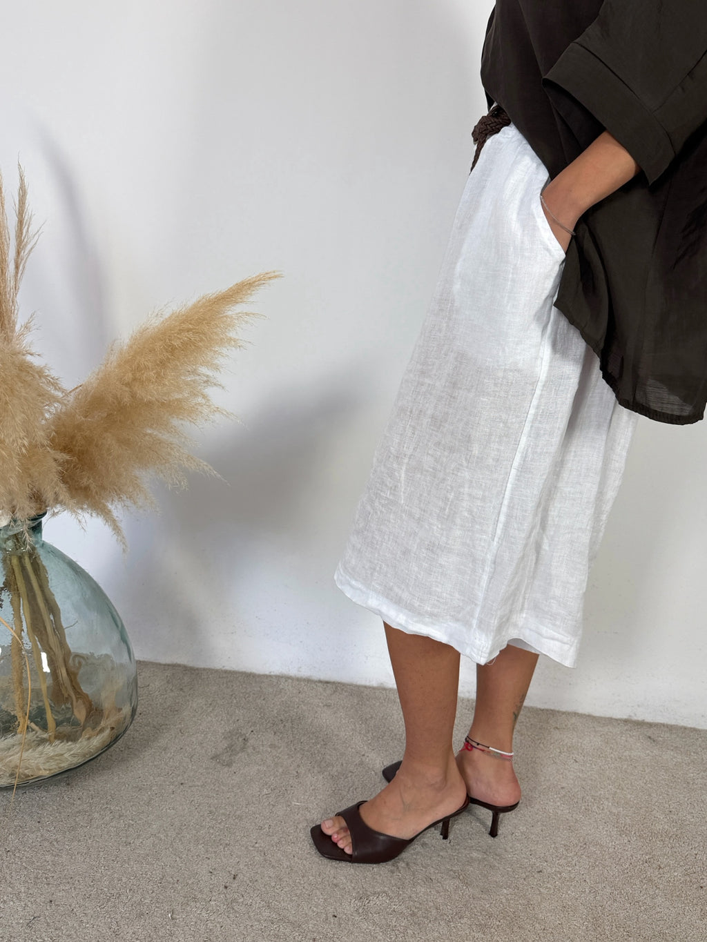 Maxi Bermuda Lino Bianco