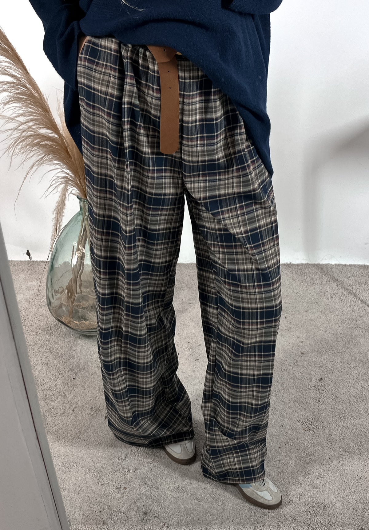 Pantalone Palazzo Tartan Curvy