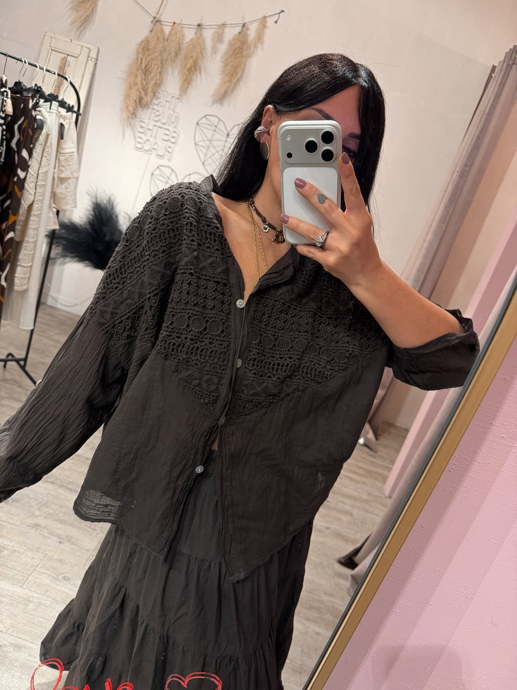 Camicia Mussola Inserto Crochet +colori