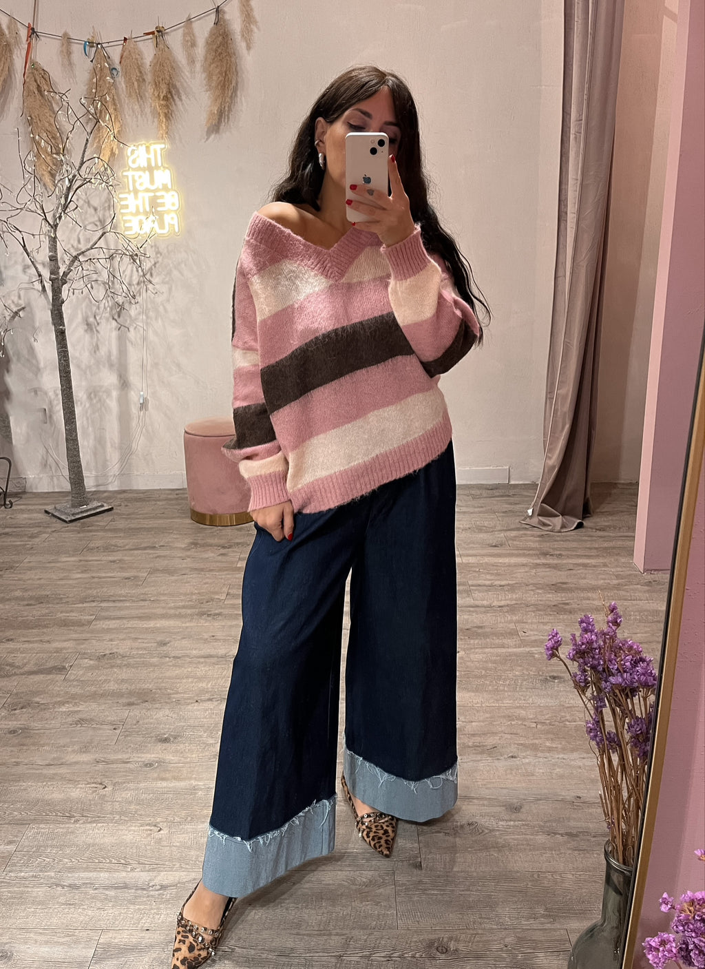 Jeans Stretch Risvolto B/Scuro Miranda