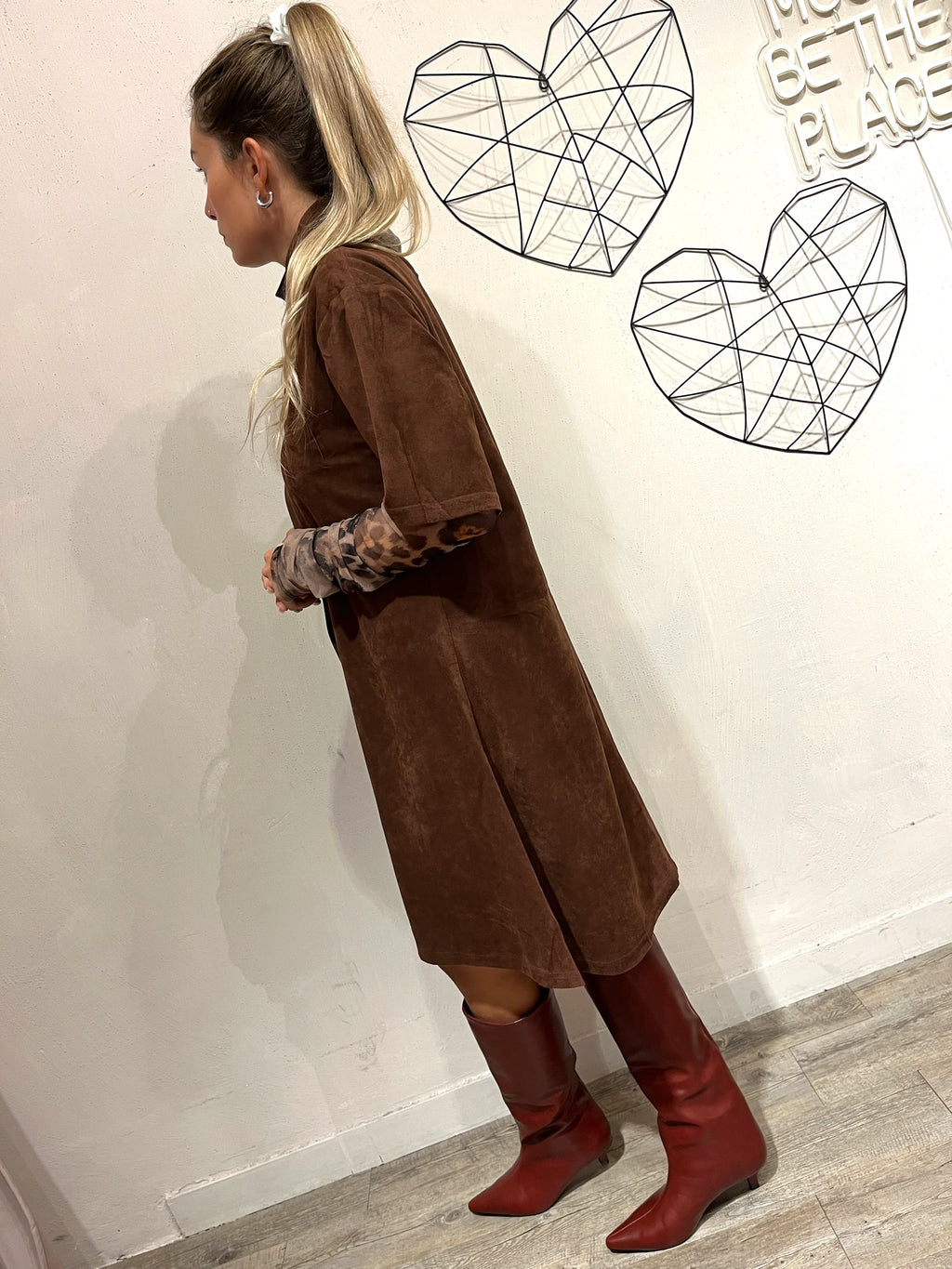 Abito Suede con Fiocco