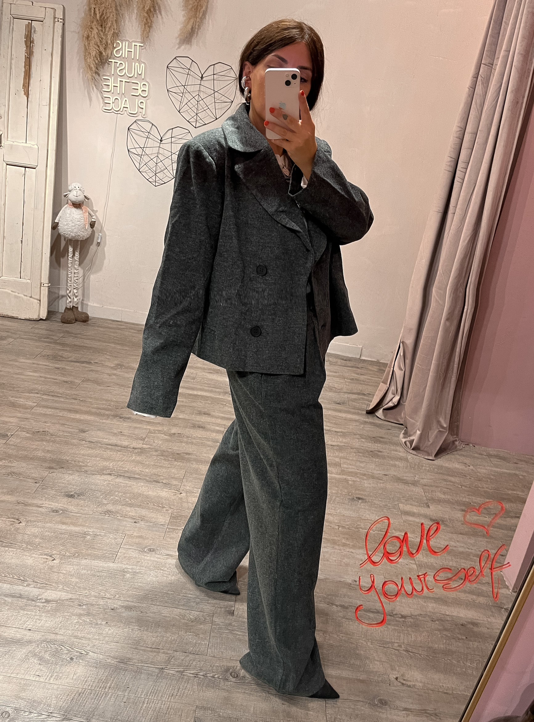 Pantalone Uomo Pinces Wool Antracite